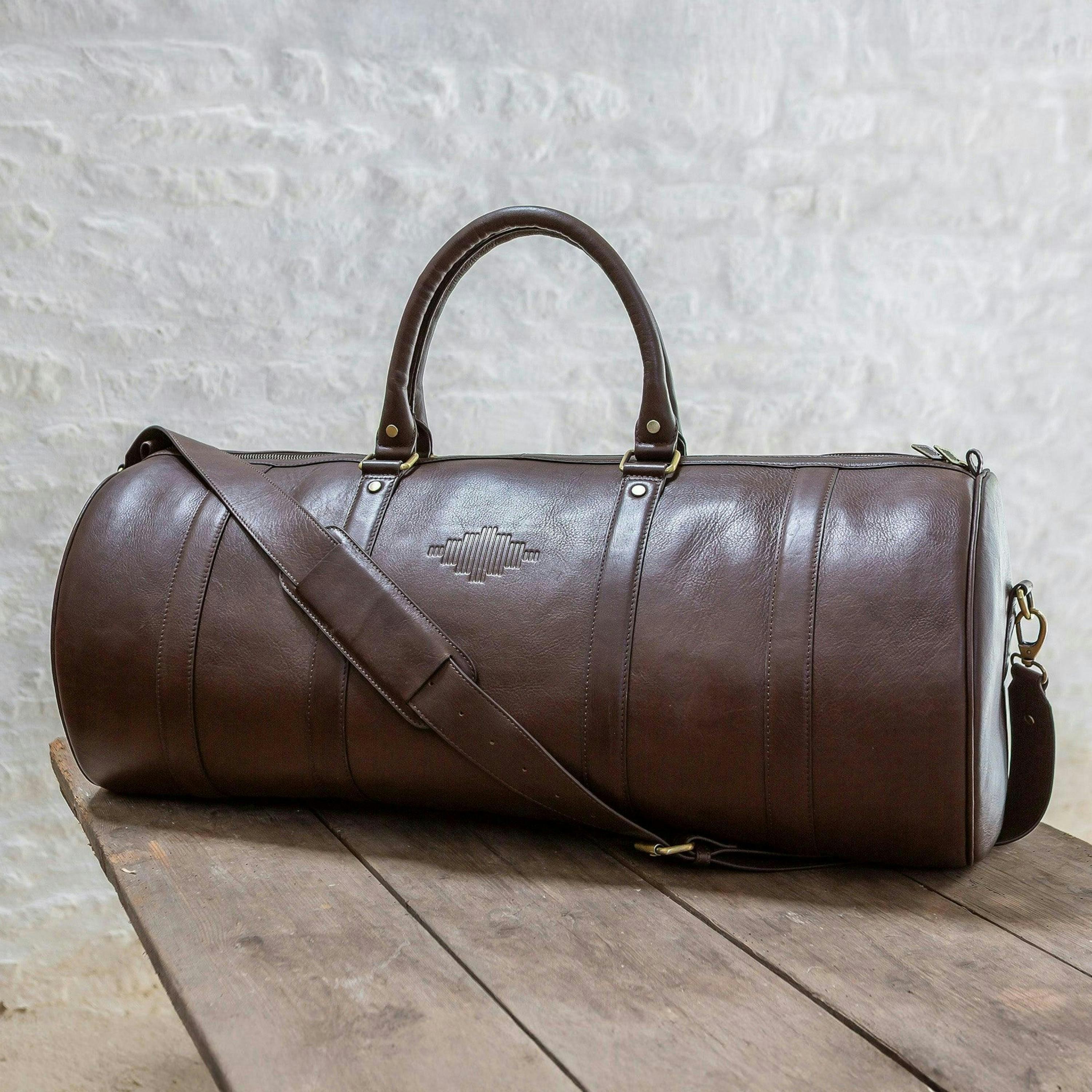 Equipo holdall bag - brown leather , view 3 of 5