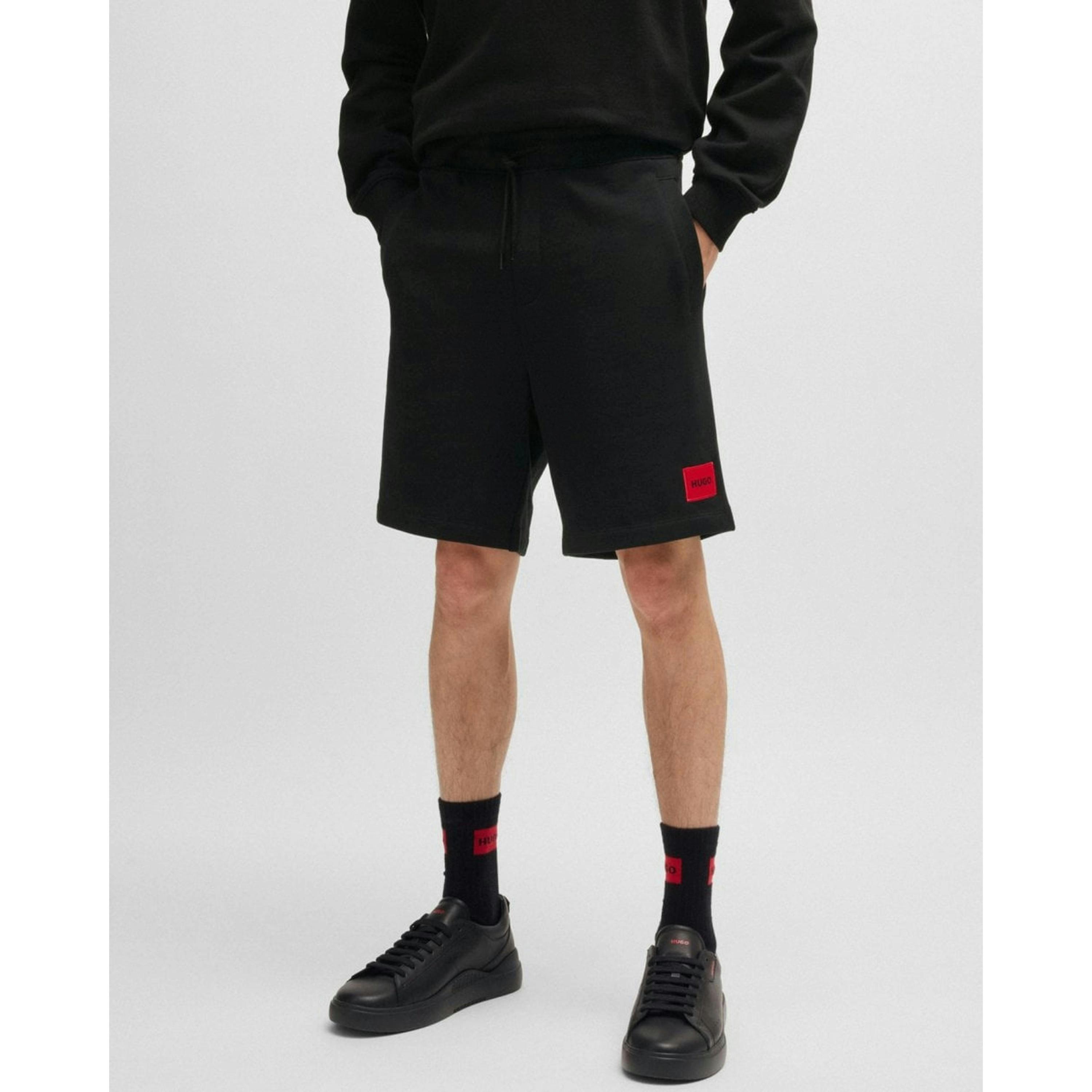 Hugo Boss Logo Label Chino Shorts  in Black , view 1 of 4