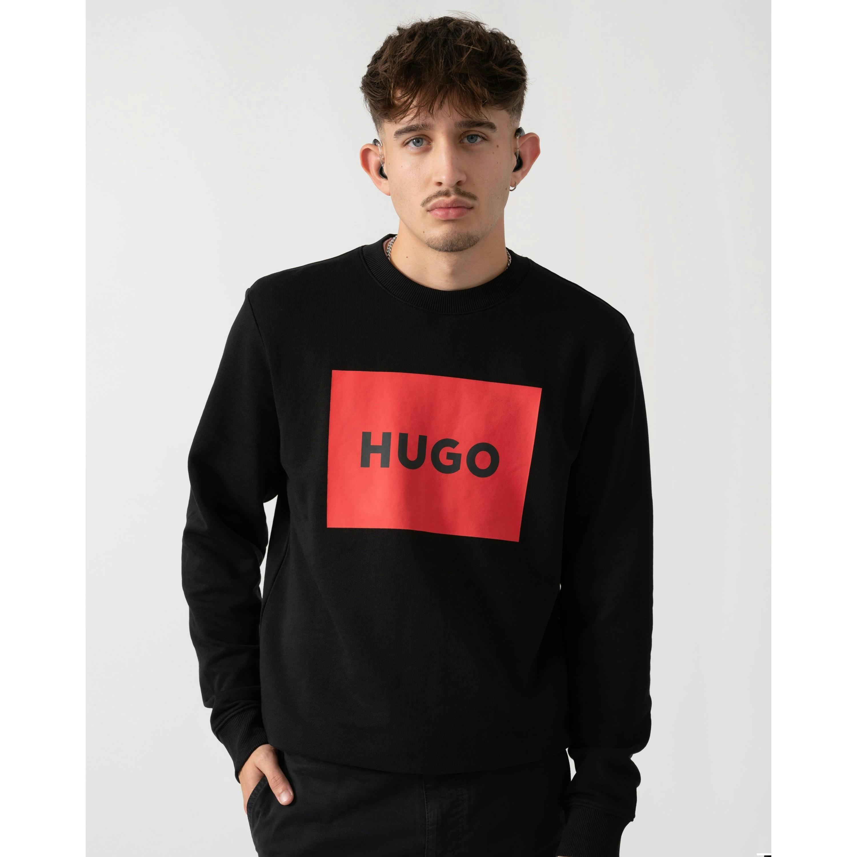 Hugo Boss Large Label Logo Sweatshirt  in Black , view 1 of 4