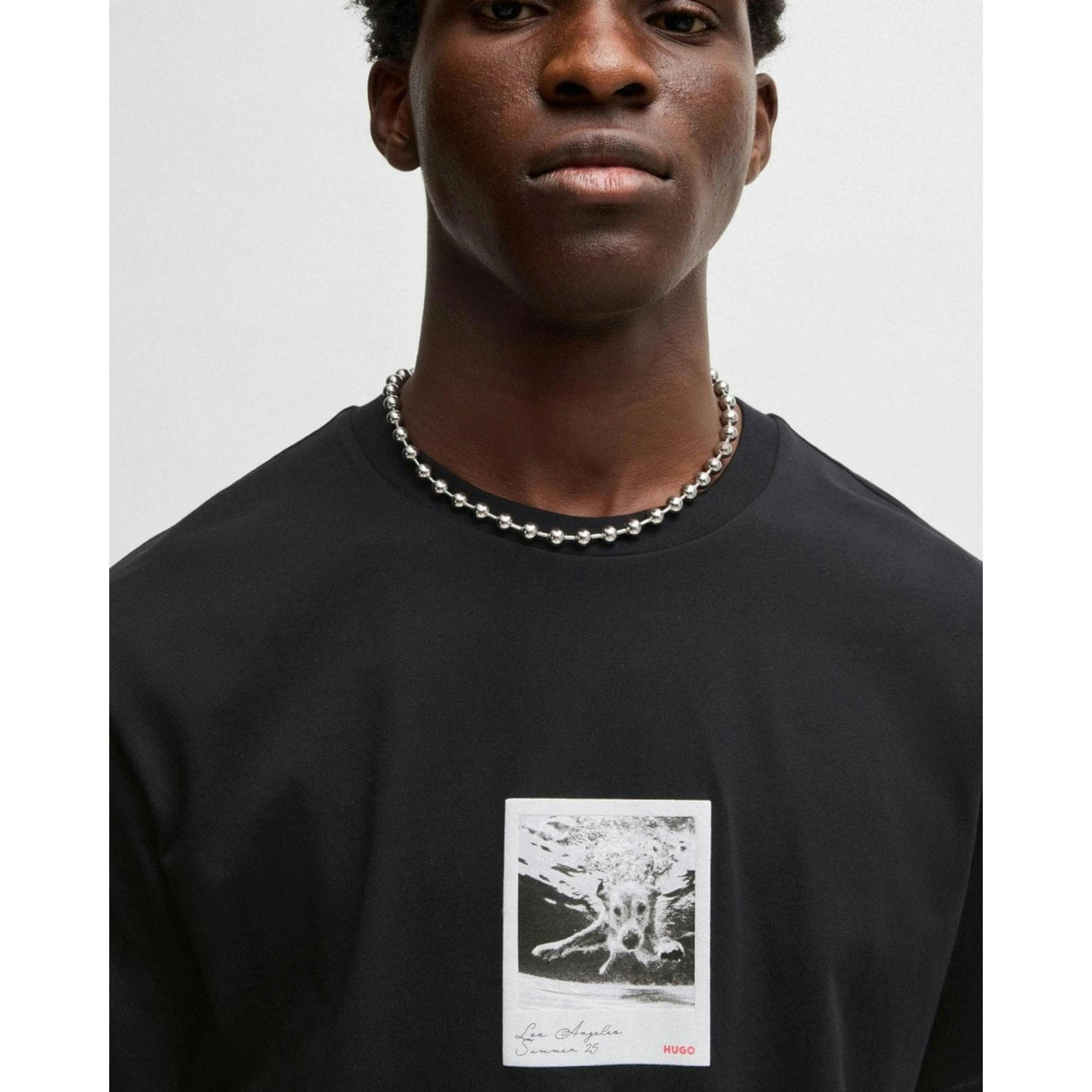 Hugo Boss Dog Graphic T-Shirt  in Black , view 3 of 4