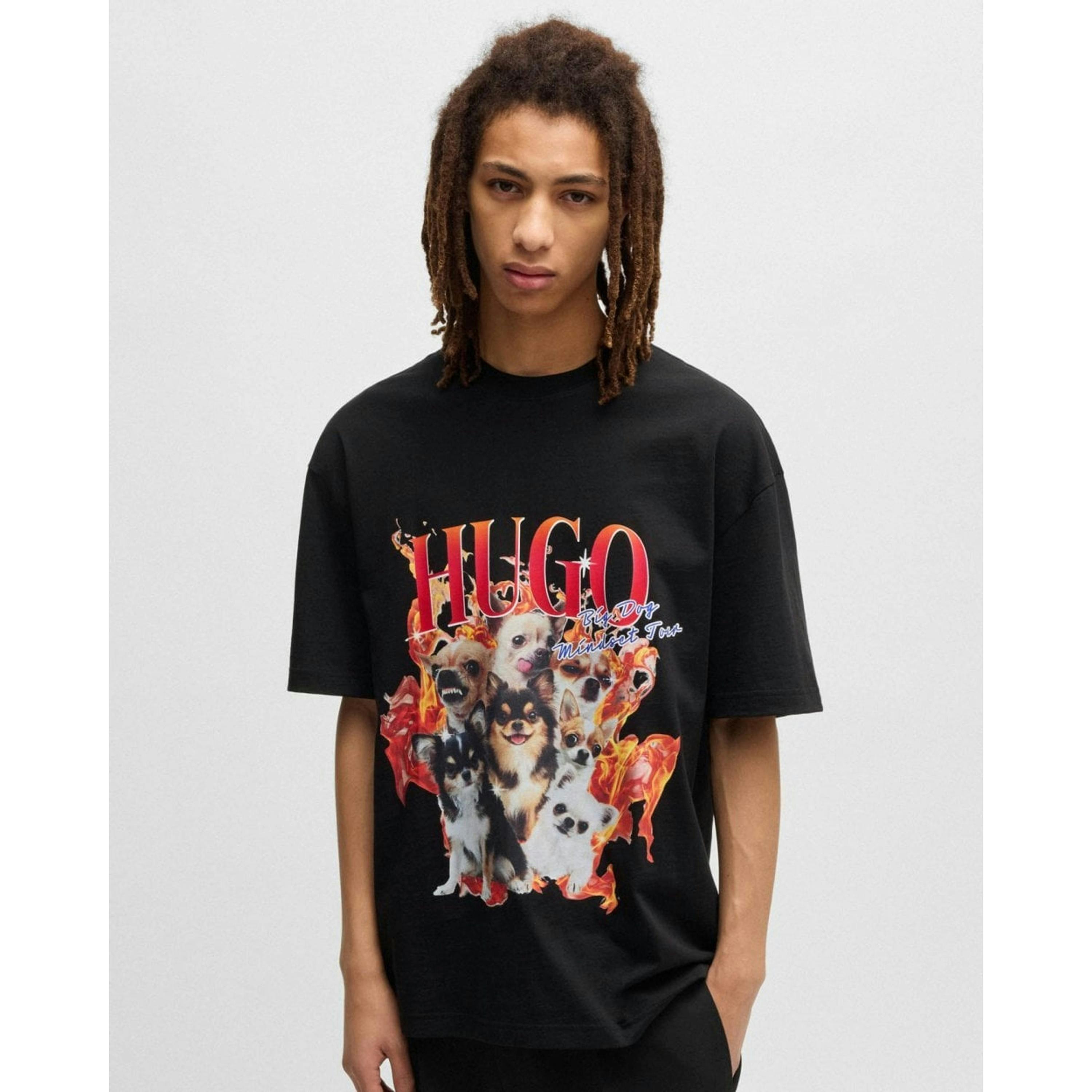 Hugo Boss Dog Graphic T-Shirt  in Black , view 1 of 4