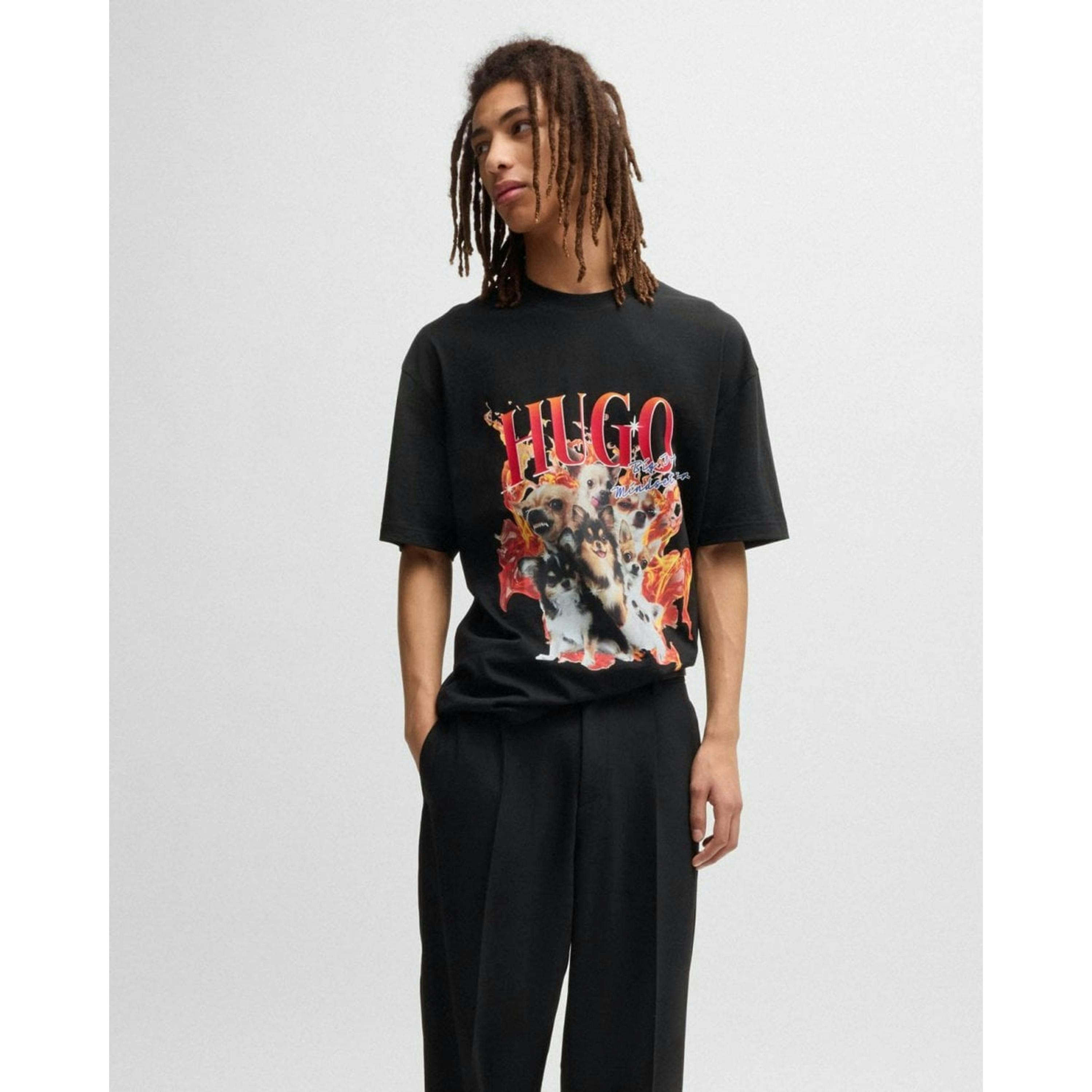 Hugo Boss Dog Graphic T-Shirt  in Black , view 3 of 4