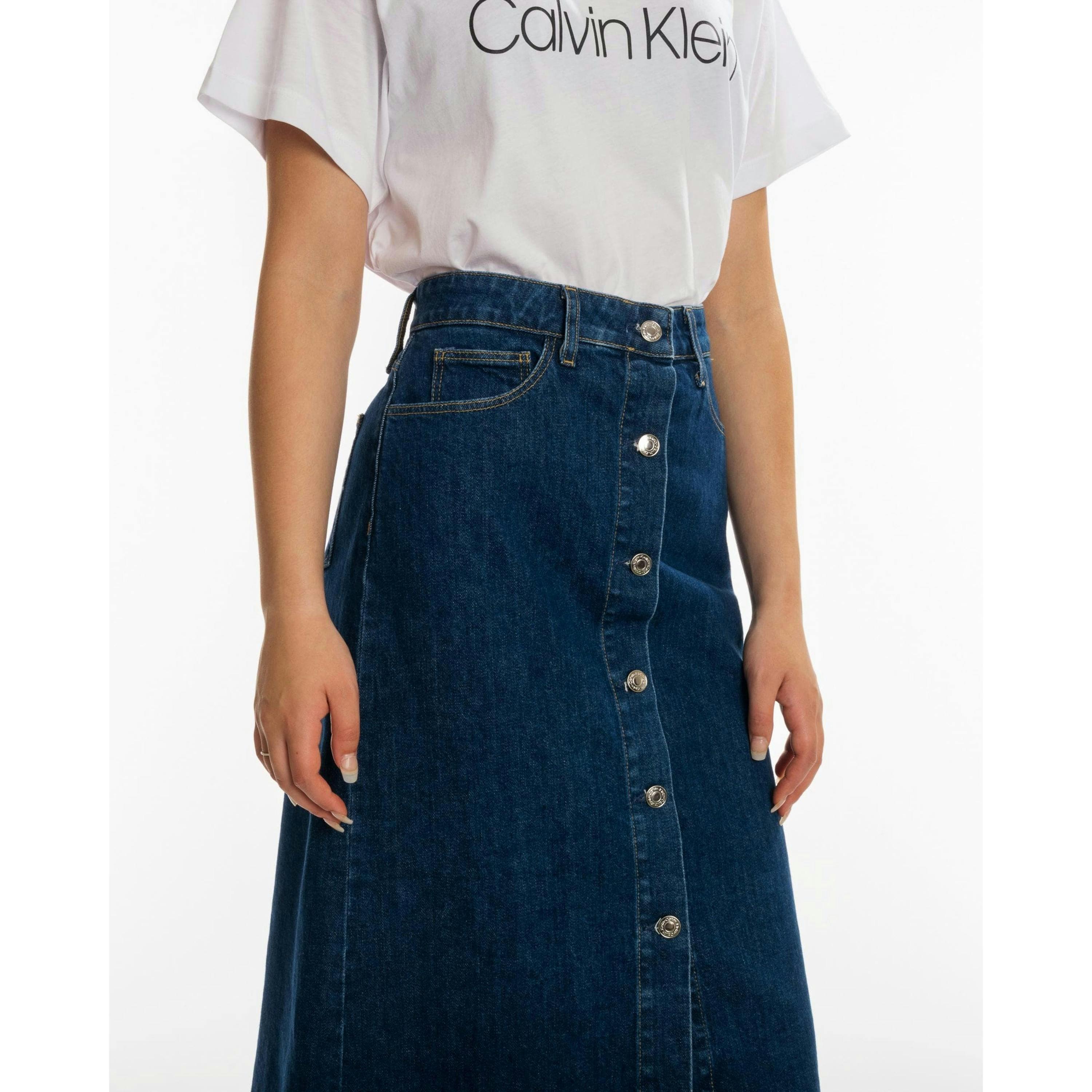 Calvin Klein Button Skirt  in Blue , view 1 of 5