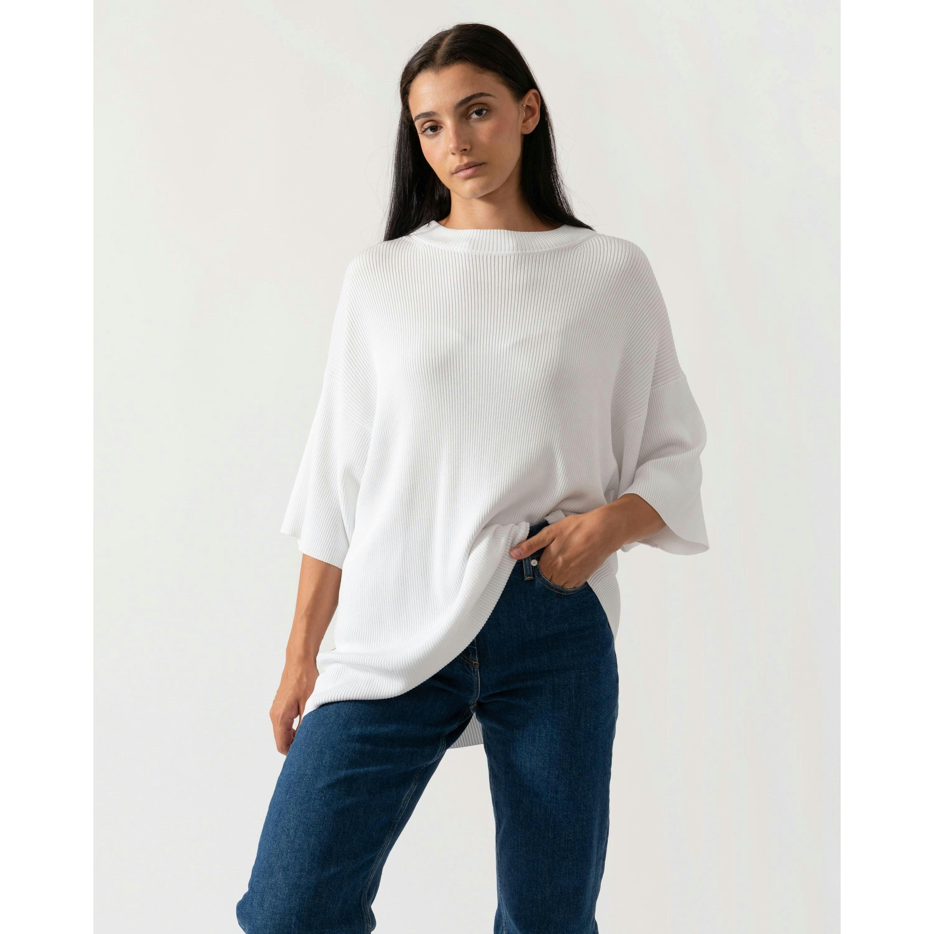 Calvin Klein Rib Jumper  in White , view 4 of 4