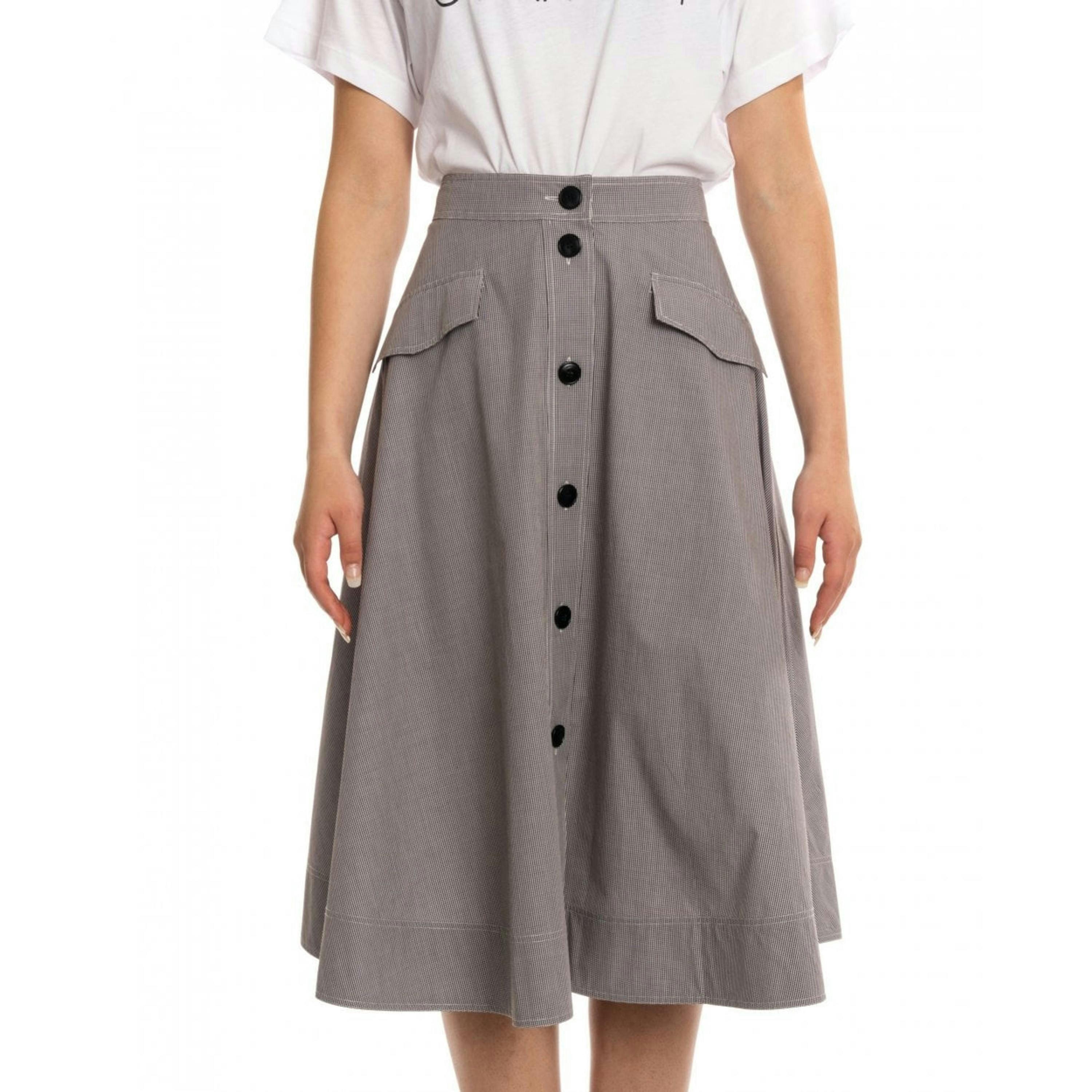 Calvin Klein Gingham Skirt  in Grey , view 1 of 5