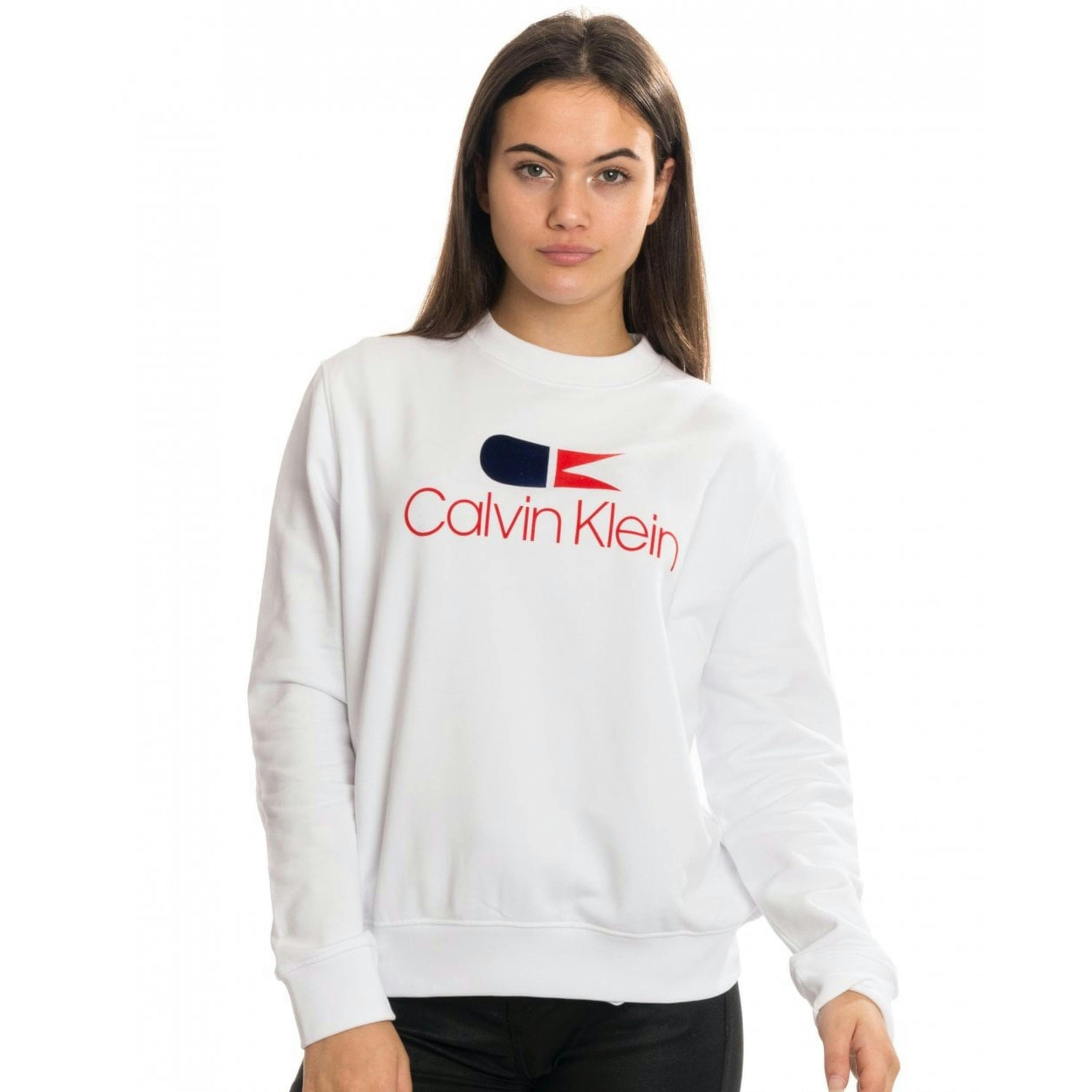 Calvin Klein Vintage Logo Sweatshirt  in White , view 1 of 4