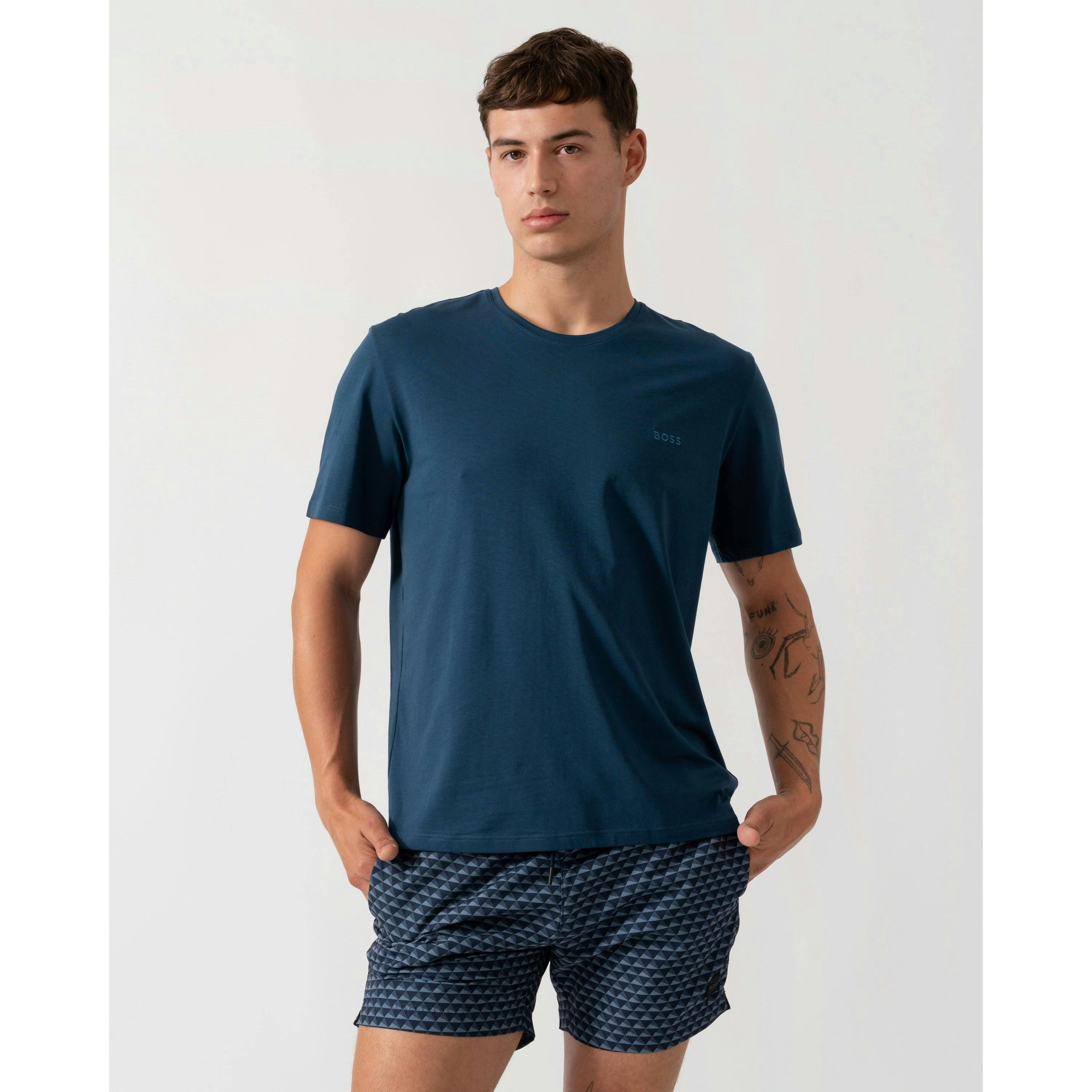 Hugo Boss Embroidered Logo T-Shirt  in Grey , view 1 of 4