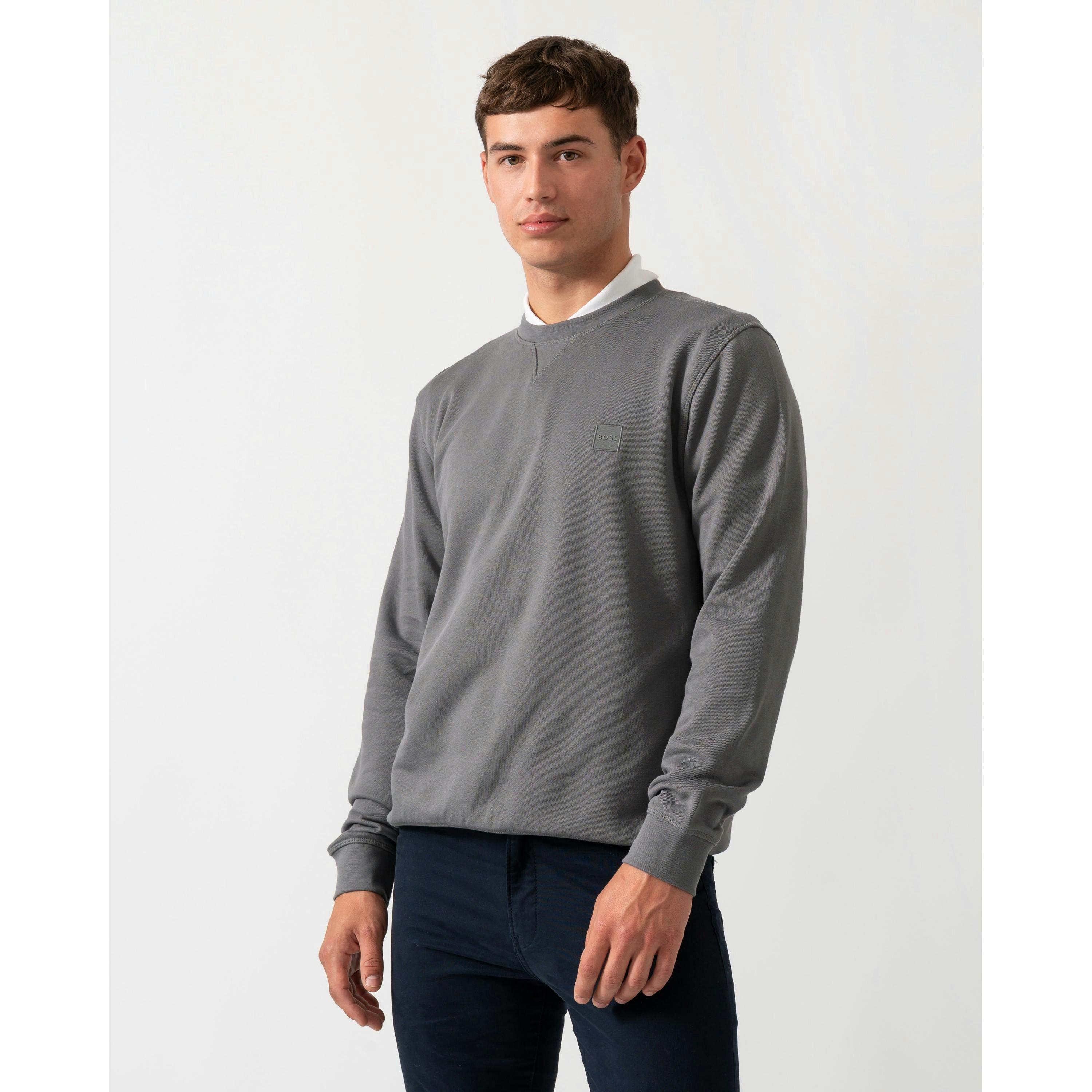 Hugo Boss Logo Patch Sweatshirt  in Grey , view 1 of 4