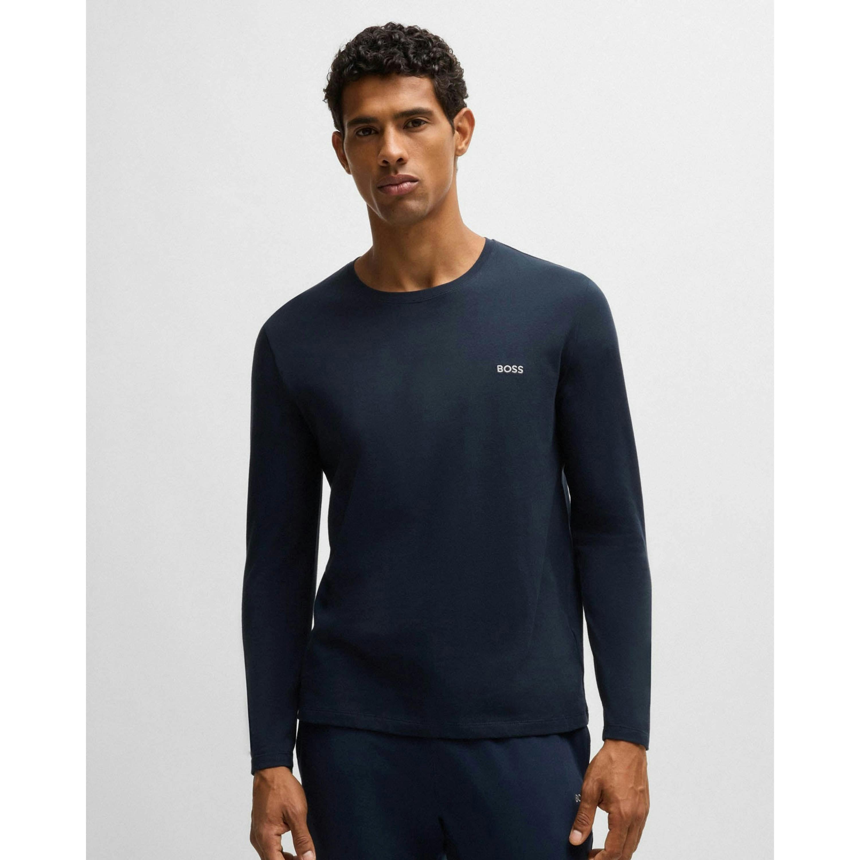 Hugo Boss Embroidered Logo T-Shirt  in Grey , view 1 of 4