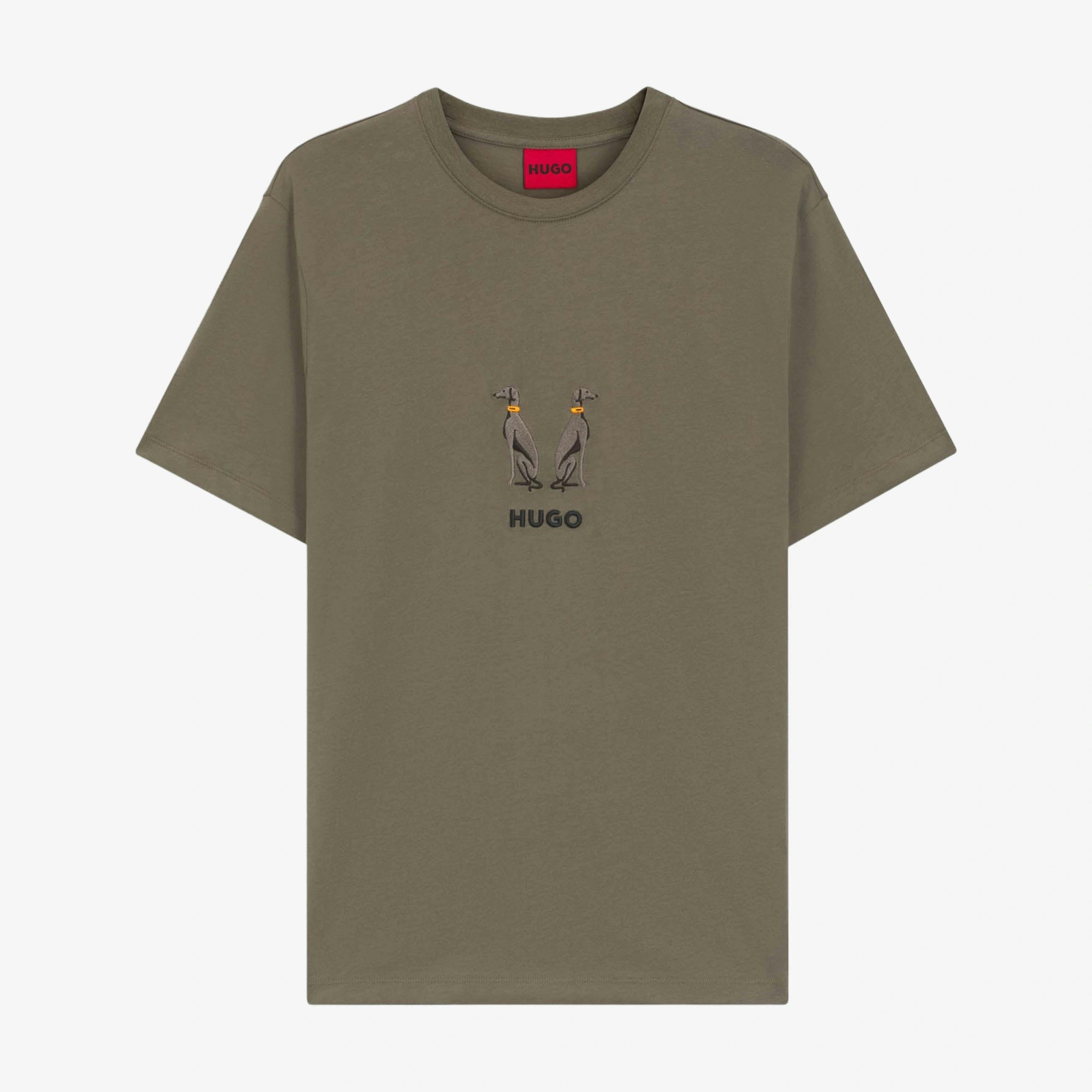 Hugo Boss Embroidered Logo Artwork T-Shirt  in Grey , view 1 of 1
