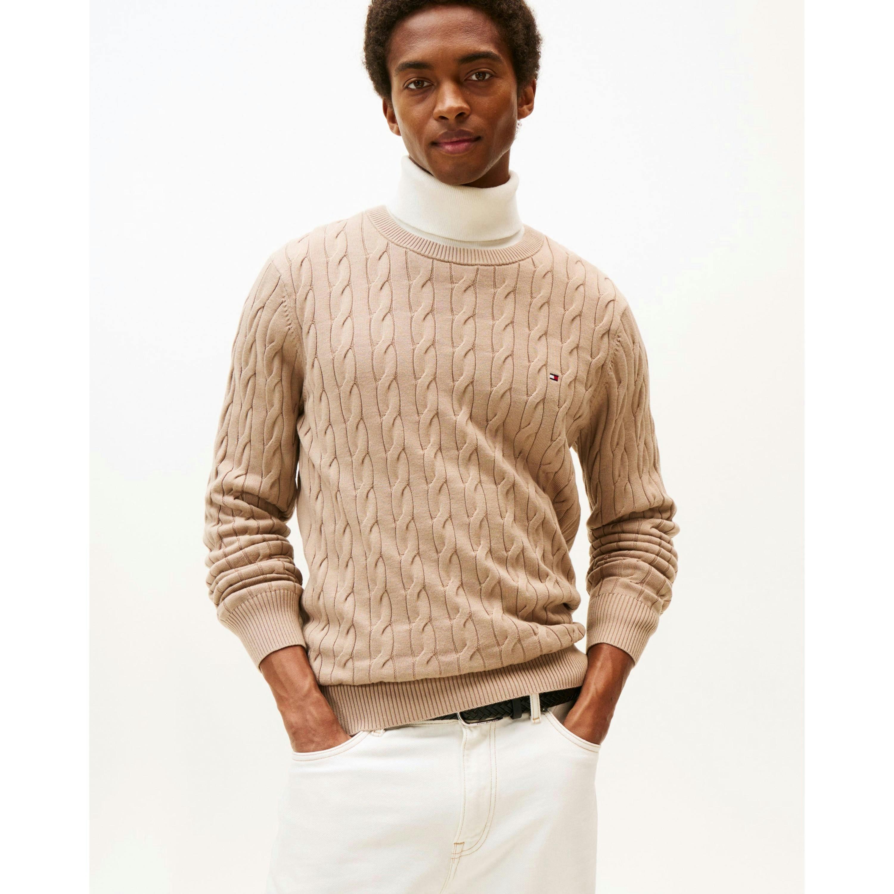 Tommy Hilfiger Cable Jumper  in Brown , view 1 of 5