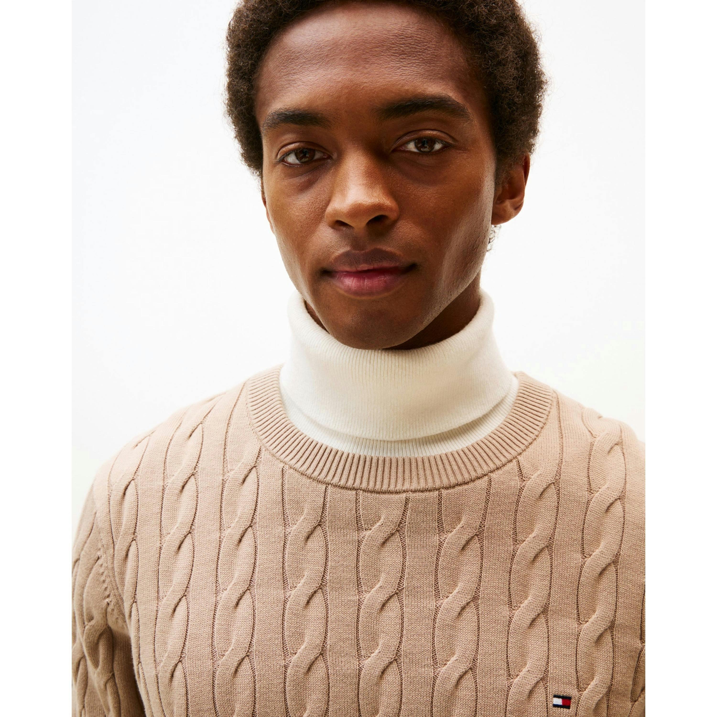 Tommy Hilfiger Cable Jumper  in Brown , view 3 of 5