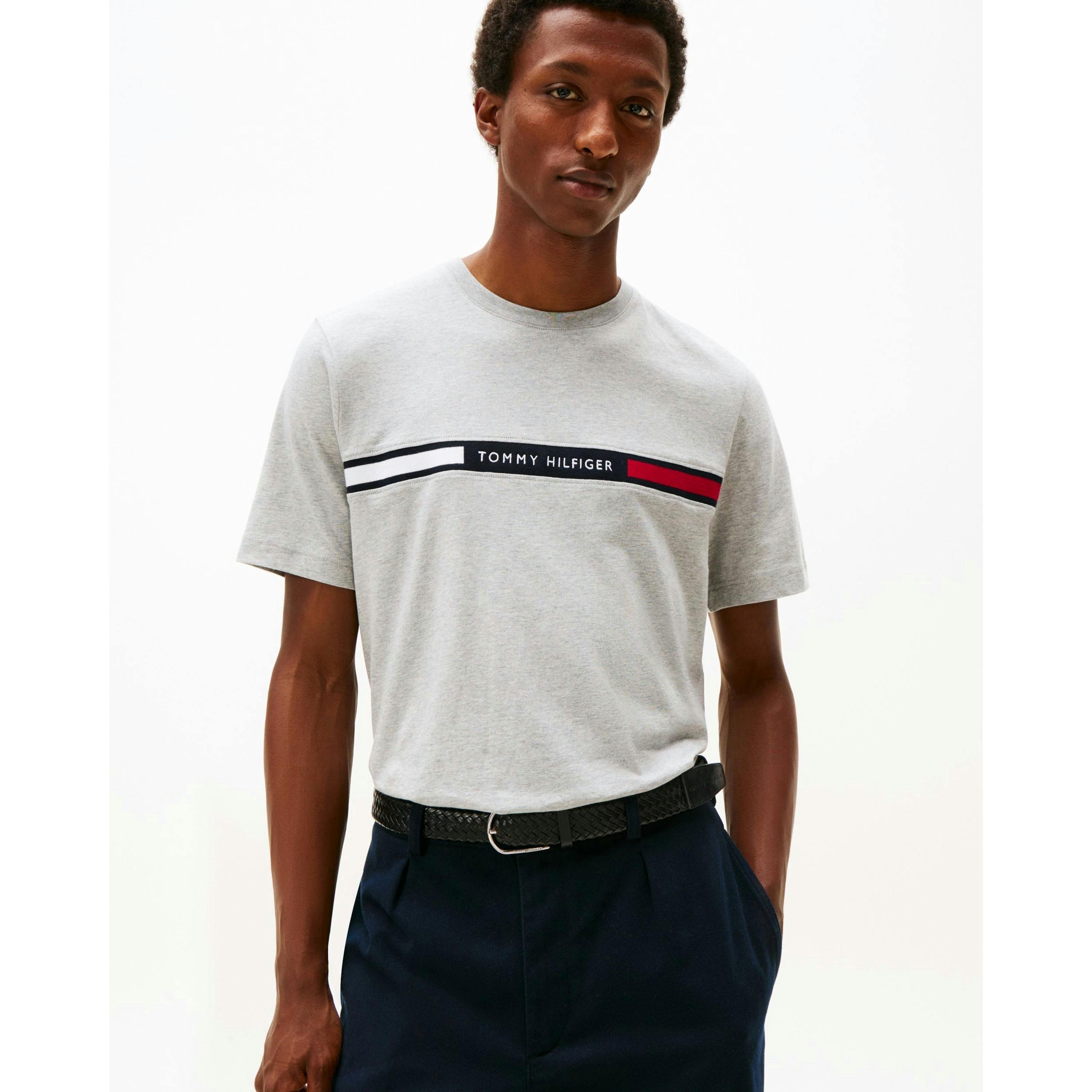 Tommy Hilfiger Chest Insert T-Shirt  in Silver , view 1 of 5