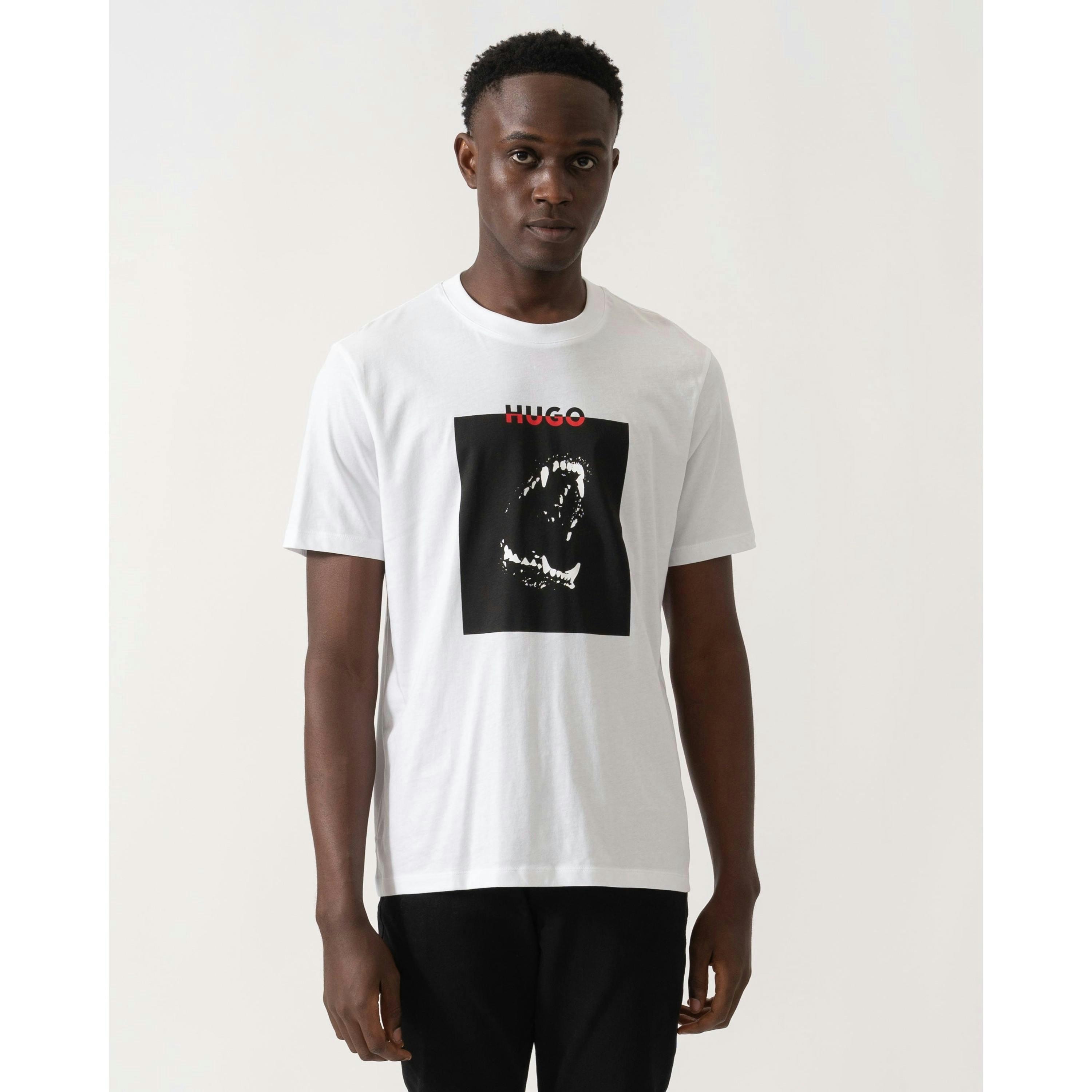Hugo Boss Graphic Print T-Shirt  in White , view 1 of 4