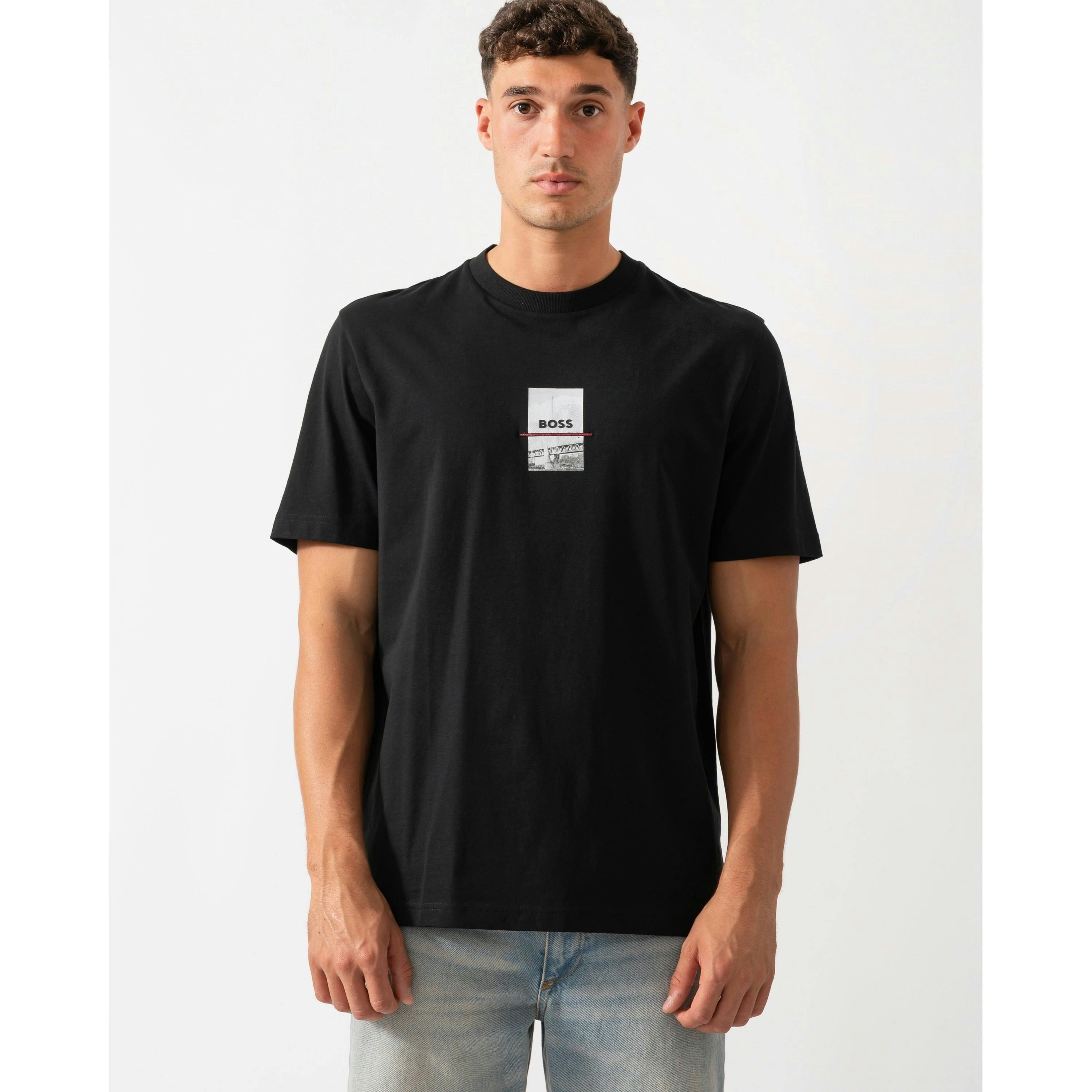 Hugo Boss Photoprint T-Shirt  in Black , view 1 of 4