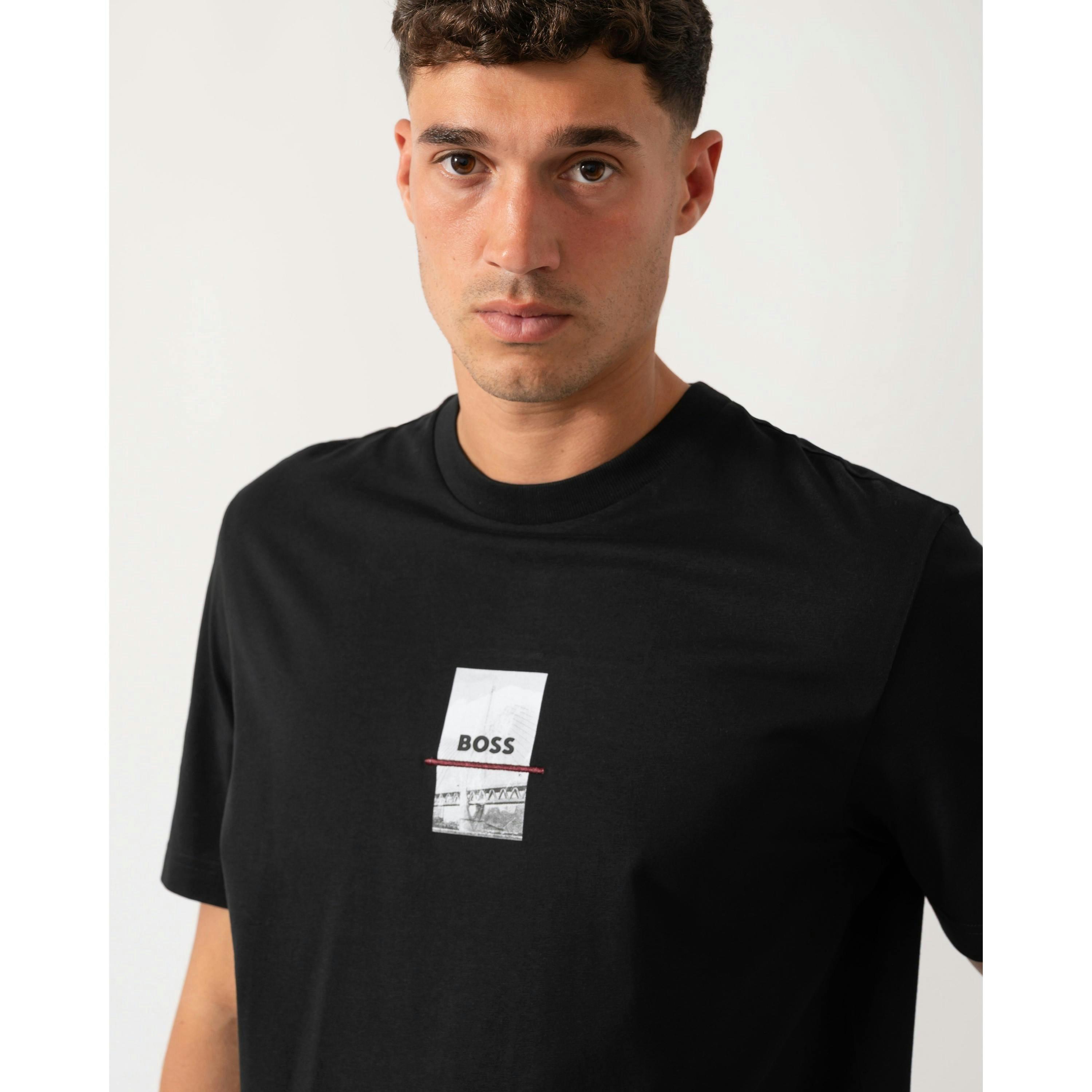 Hugo Boss Photoprint T-Shirt  in Black , view 3 of 4