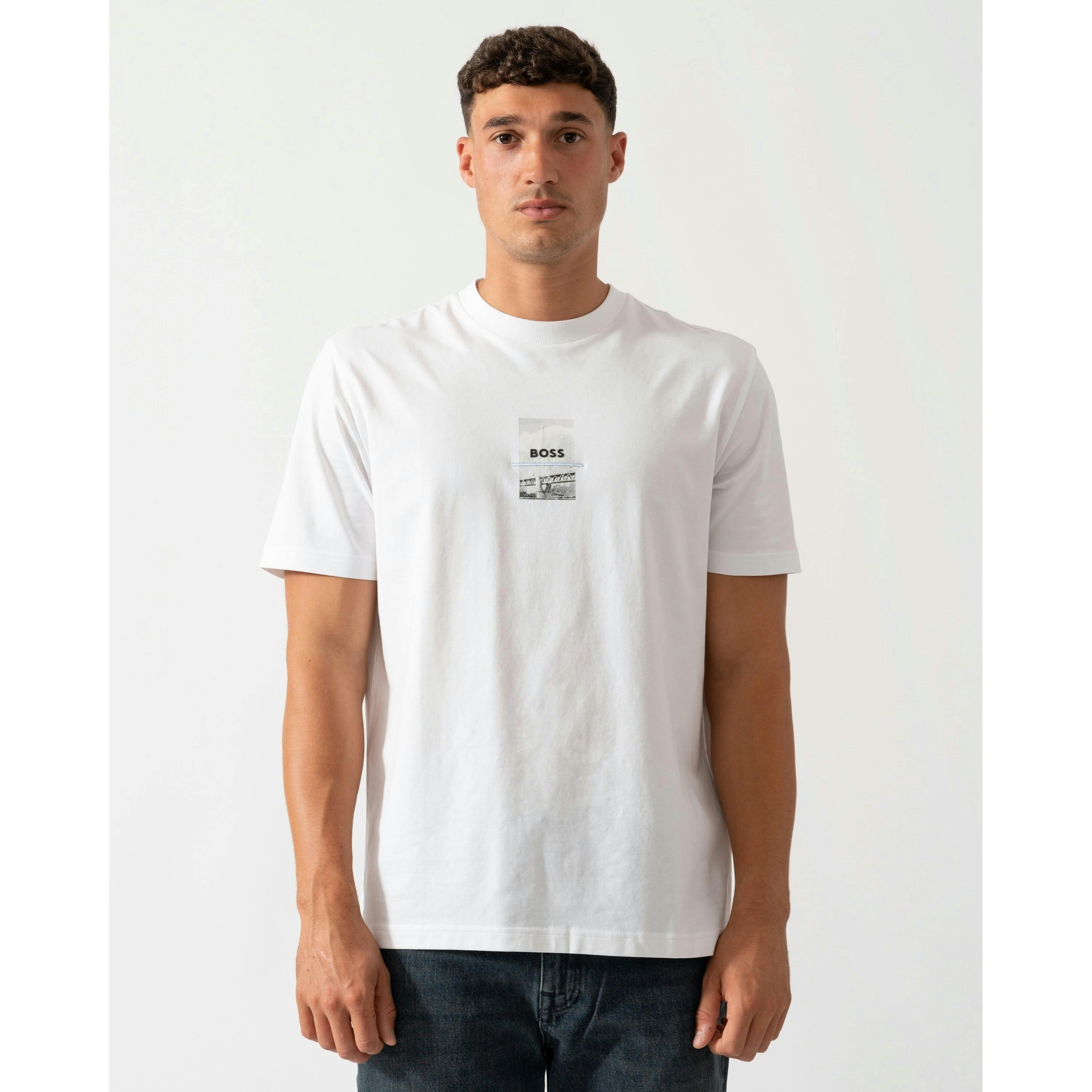Hugo Boss Photoprint T-Shirt  in White , view 1 of 4