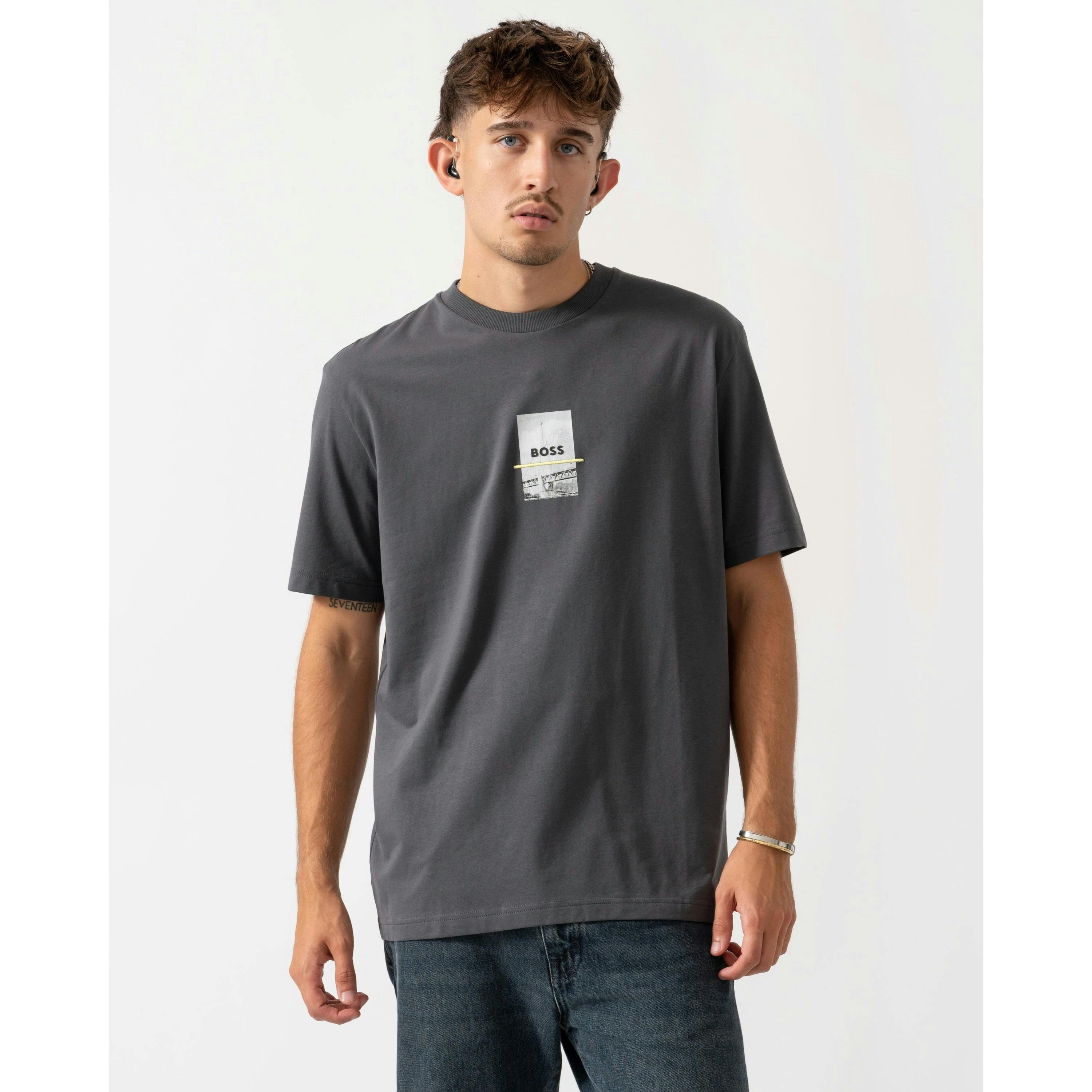 Hugo Boss Photoprint T-Shirt  in Grey , view 1 of 4