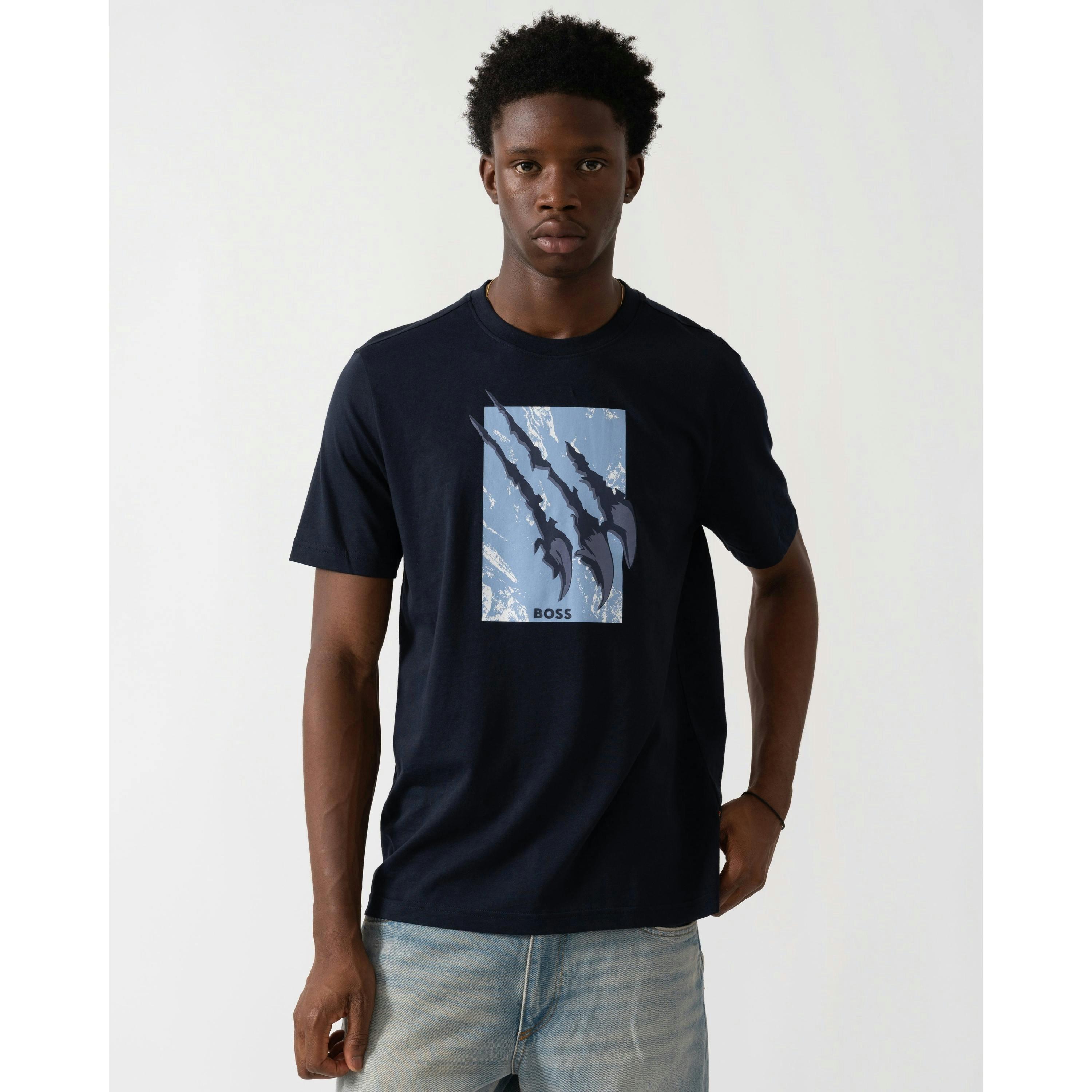 Hugo Boss Graphic Print T-Shirt  in Blue , view 1 of 4
