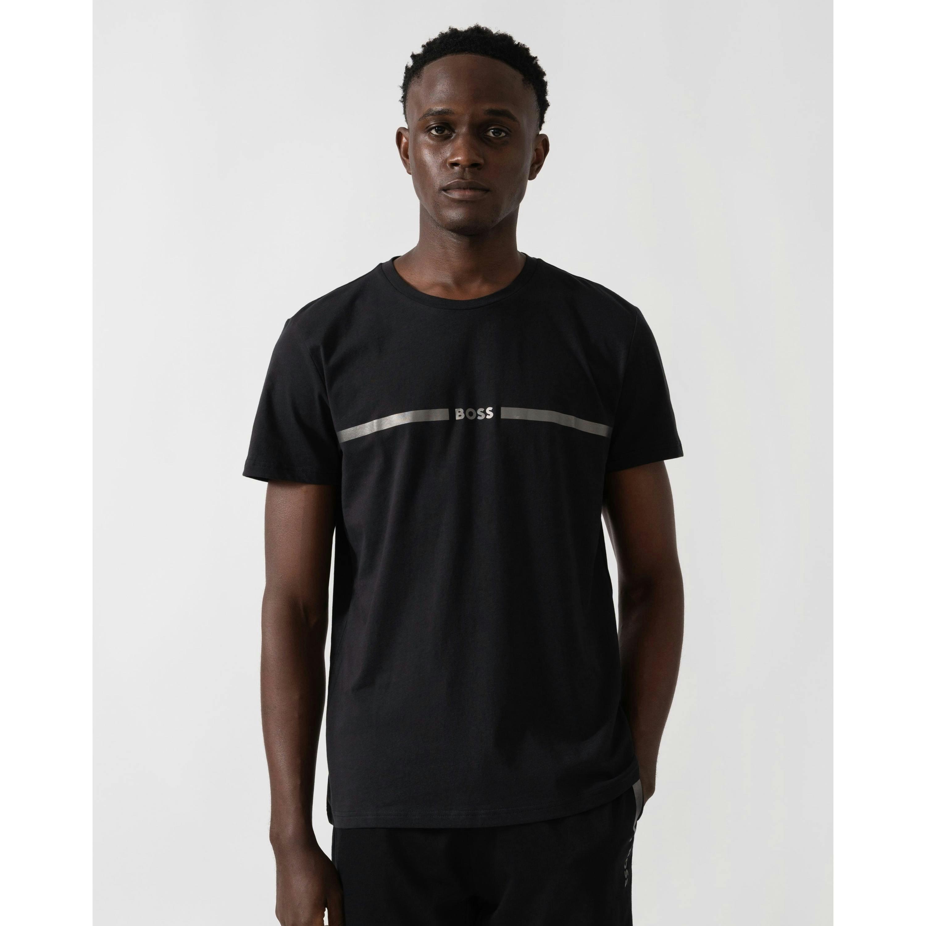 Hugo Boss Stripe Logo T-Shirt  in Black , view 1 of 4
