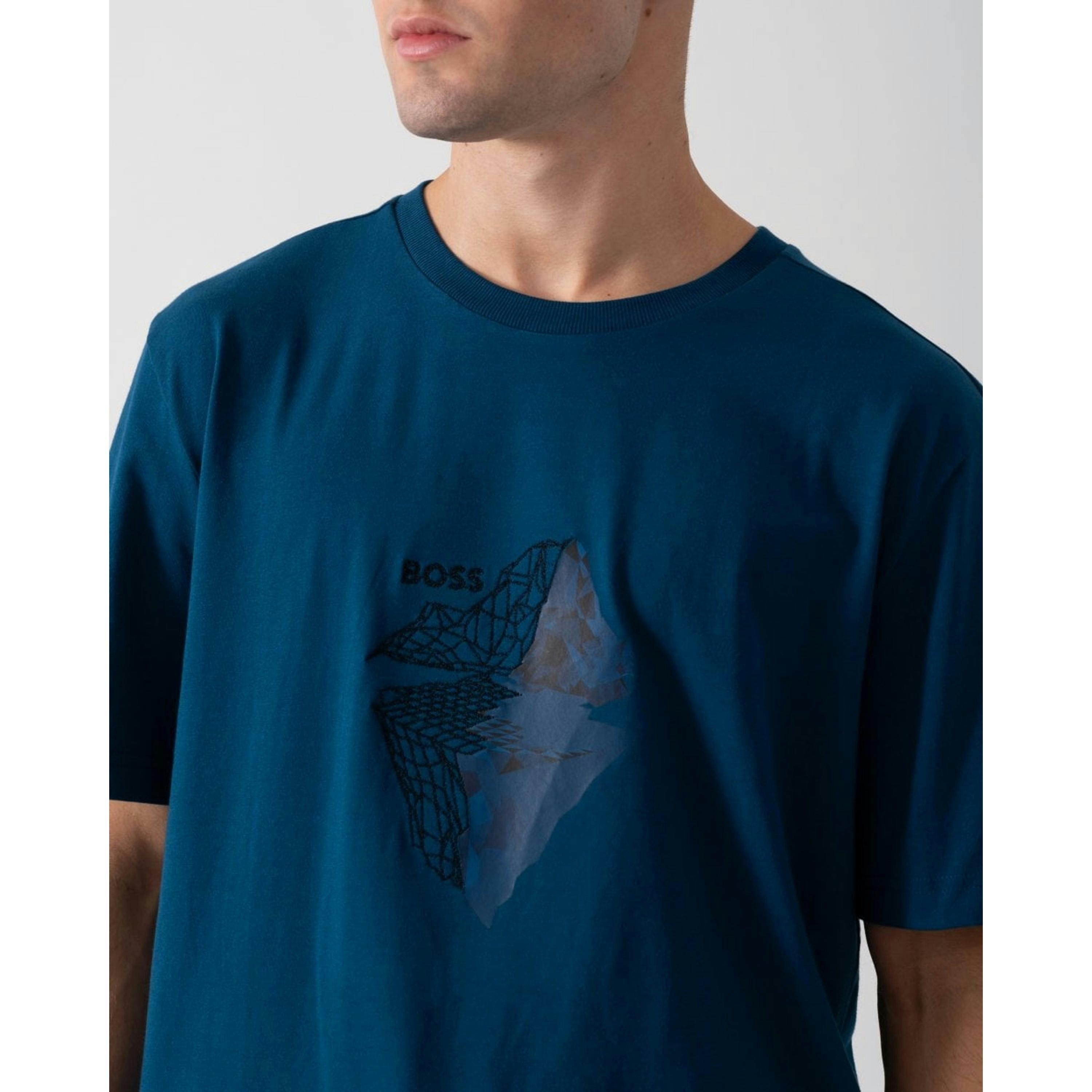Hugo Boss Graphic Print T-Shirt  in Green , view 3 of 4