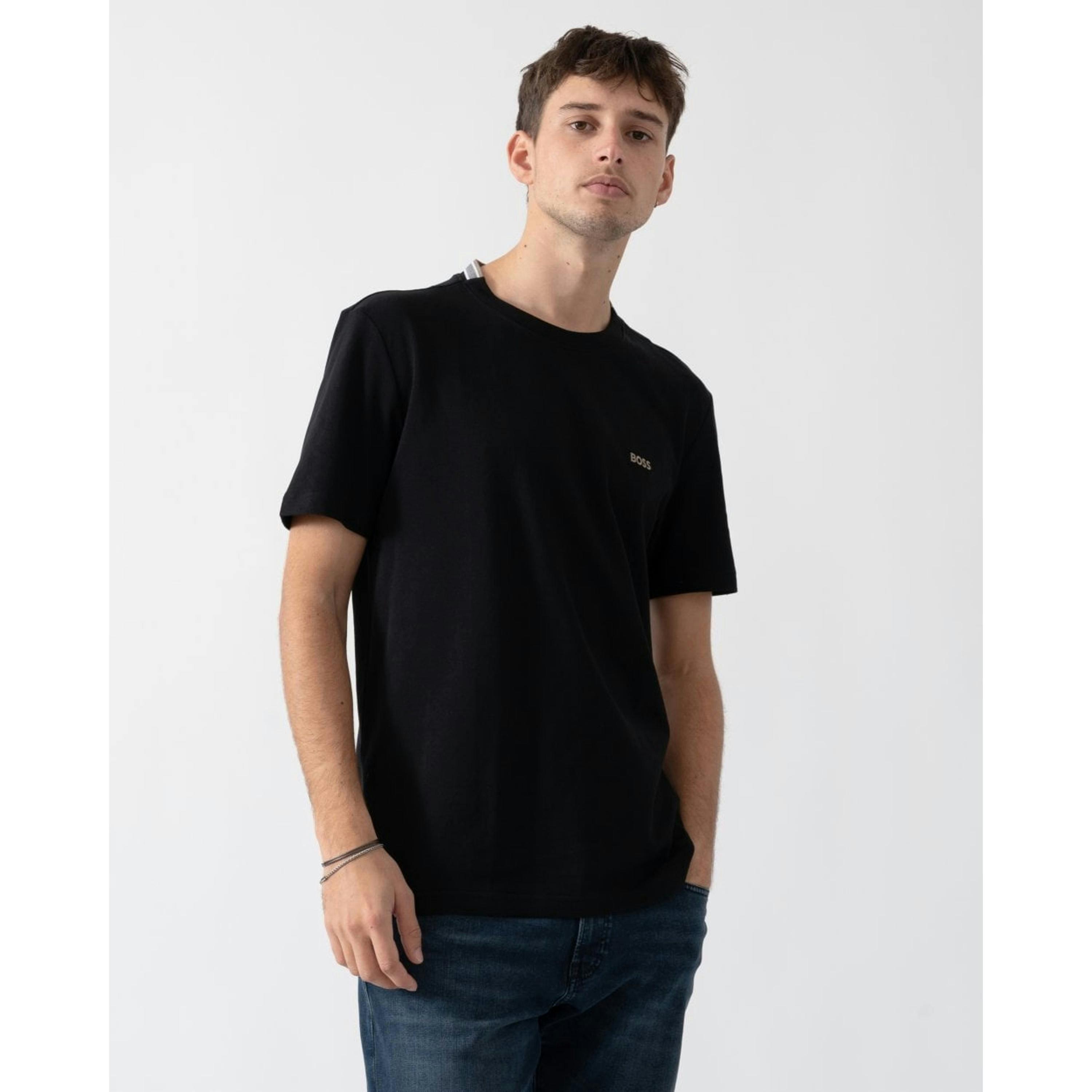 Hugo Boss Oxford-Jacquard T-Shirt  in Black , view 1 of 4