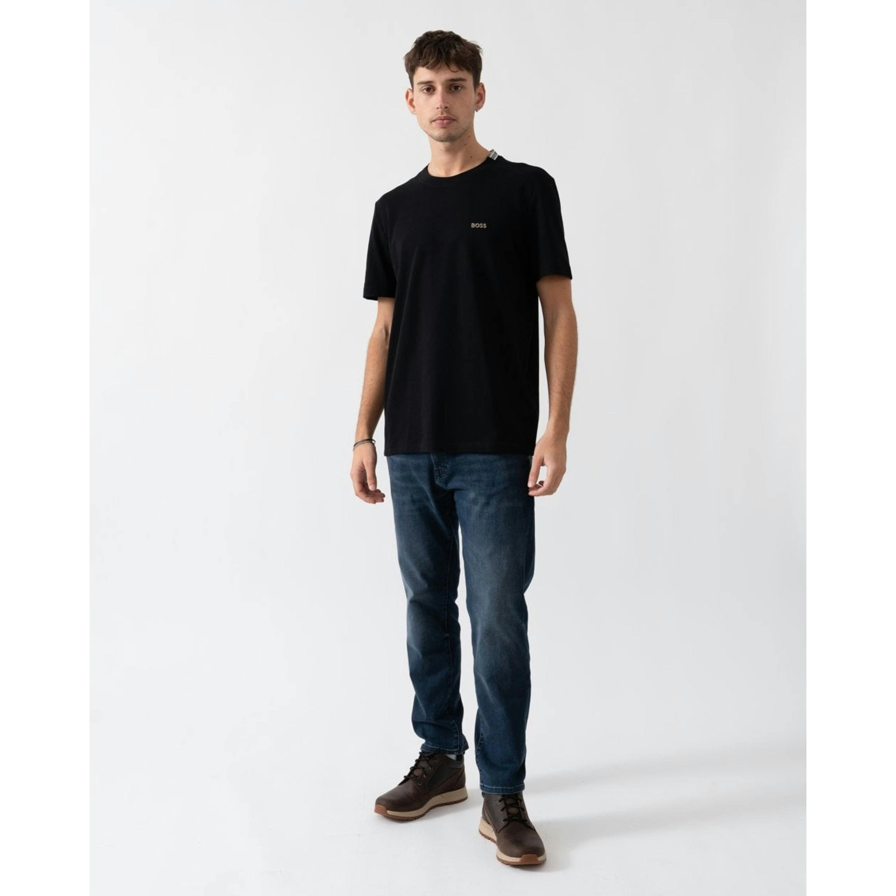 Hugo Boss Oxford-Jacquard T-Shirt  in Black , view 4 of 4