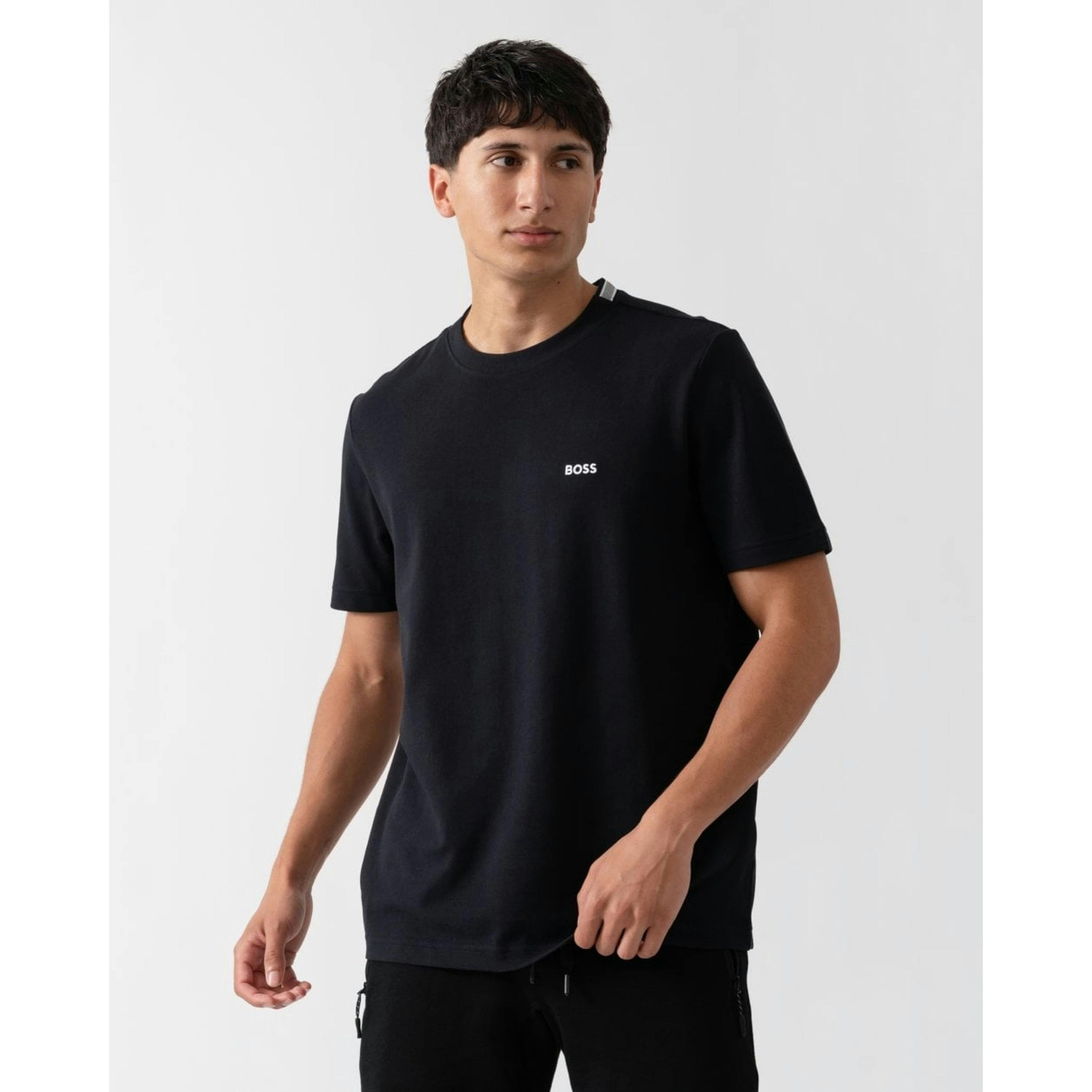 Hugo Boss Oxford-Jacquard T-Shirt  in Black , view 1 of 4