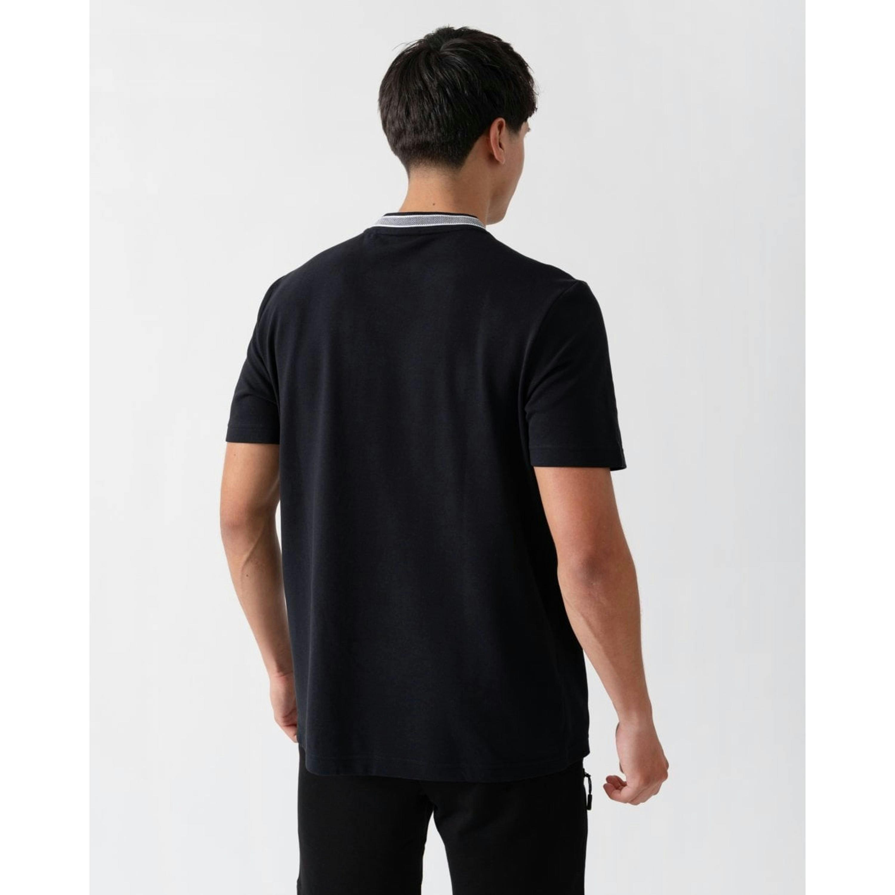 Hugo Boss Oxford-Jacquard T-Shirt  in Black , view 2 of 4