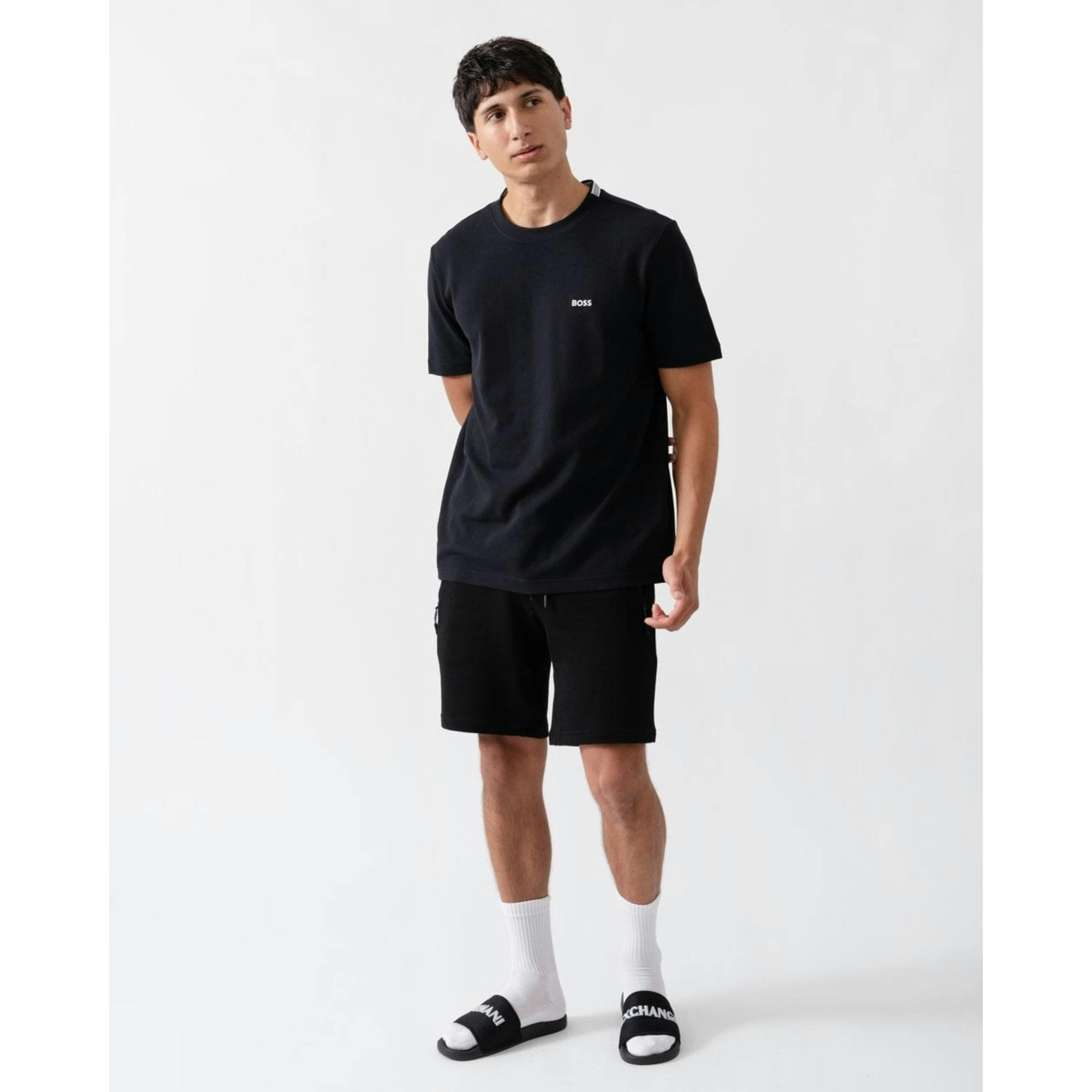 Hugo Boss Oxford-Jacquard T-Shirt  in Black , view 4 of 4