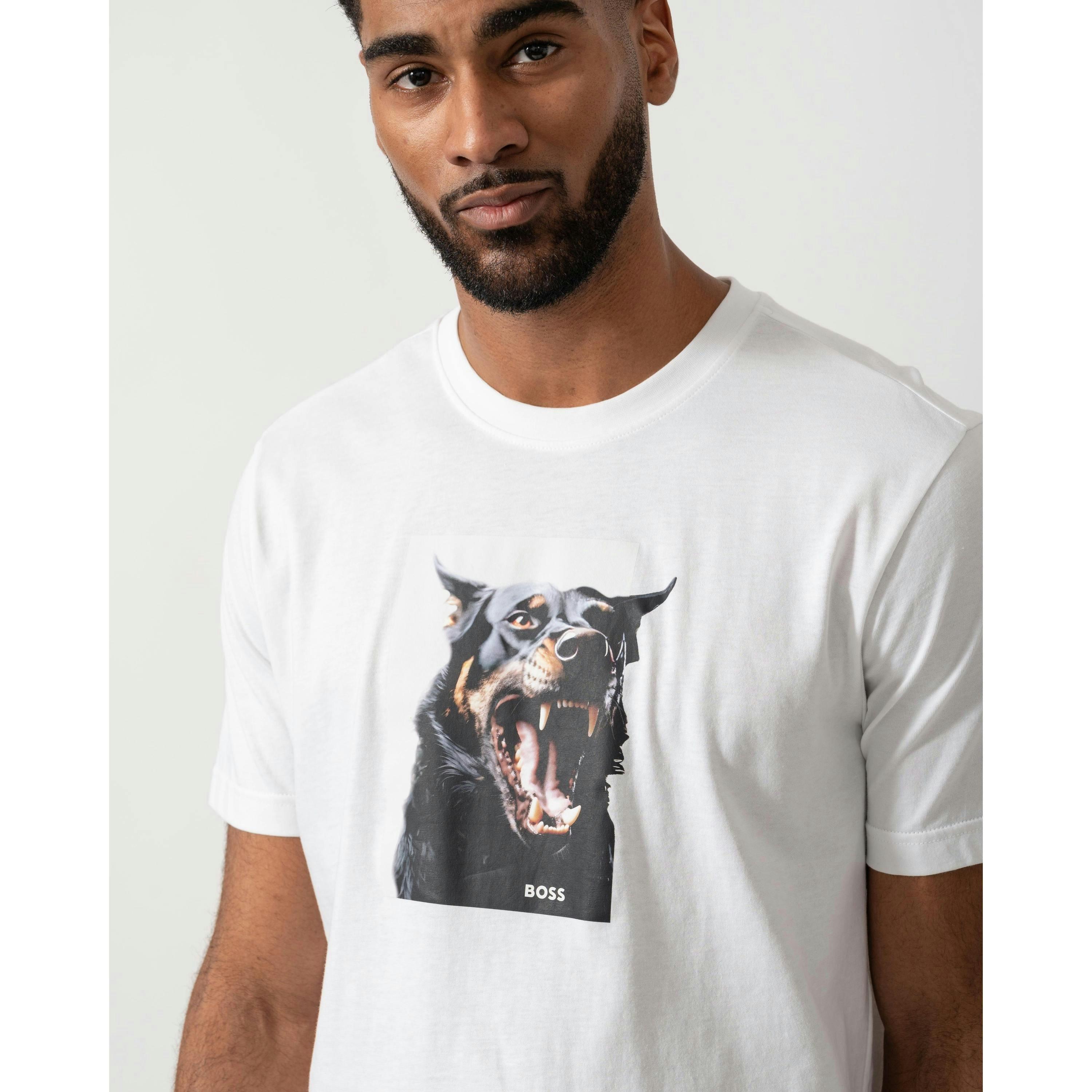 Hugo Boss Graphic T-Shirt  in White , view 3 of 4