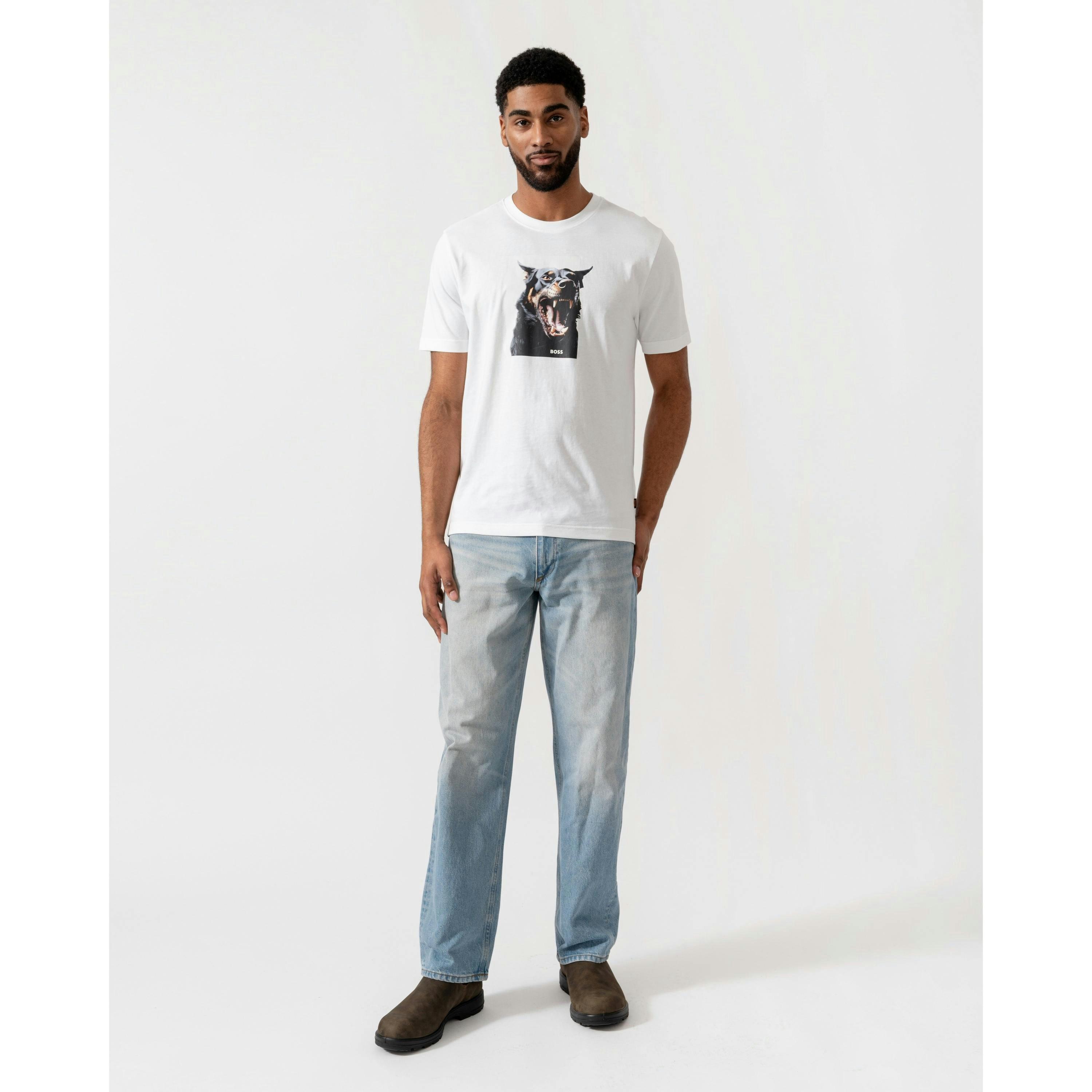 Hugo Boss Graphic T-Shirt  in White , view 4 of 4
