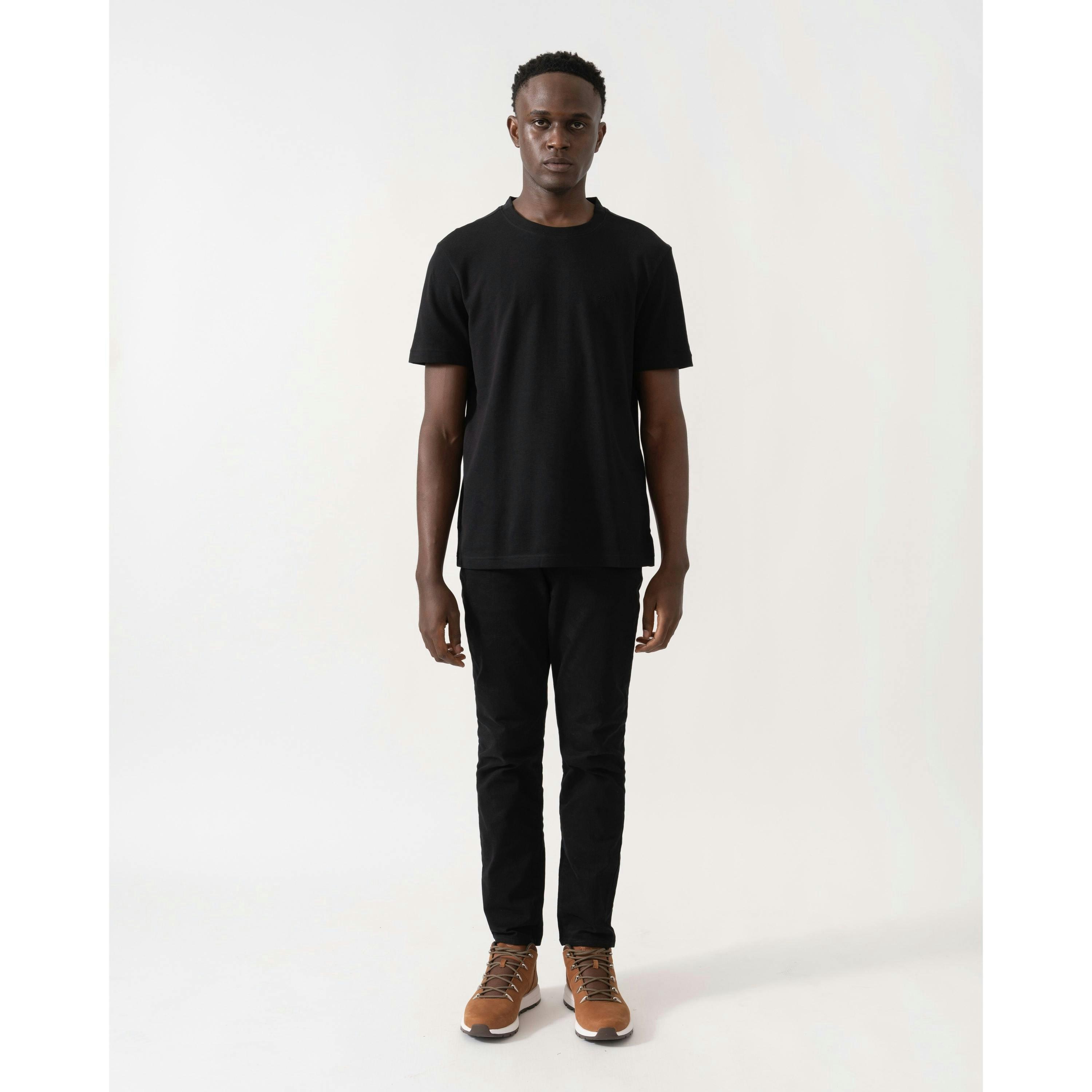 Hugo Boss Oxford-Jacquard T-Shirt  in Black , view 4 of 4