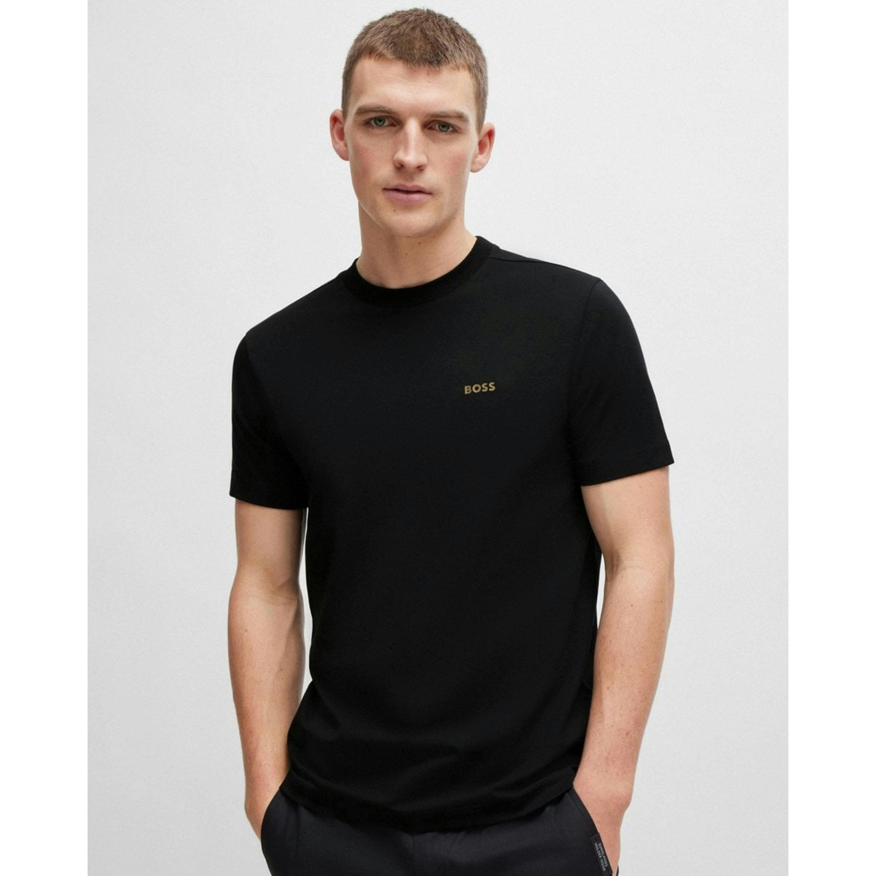 Hugo Boss Contrast Logo T-Shirt  in Black , view 1 of 4