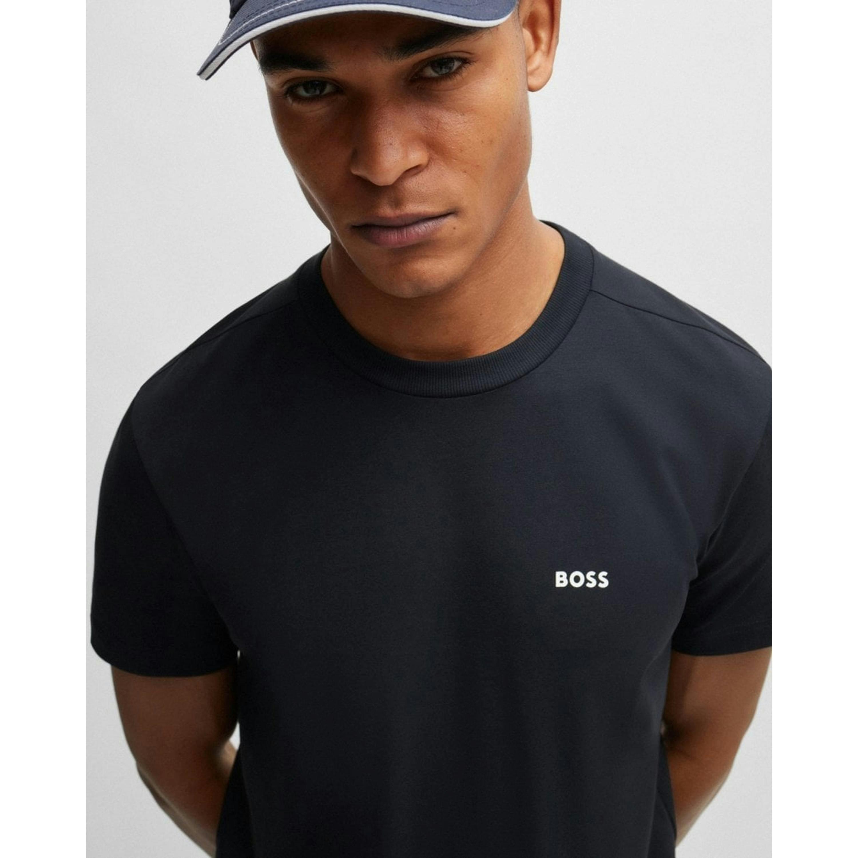 Hugo Boss Contrast Logo T-Shirt  in Black , view 3 of 4