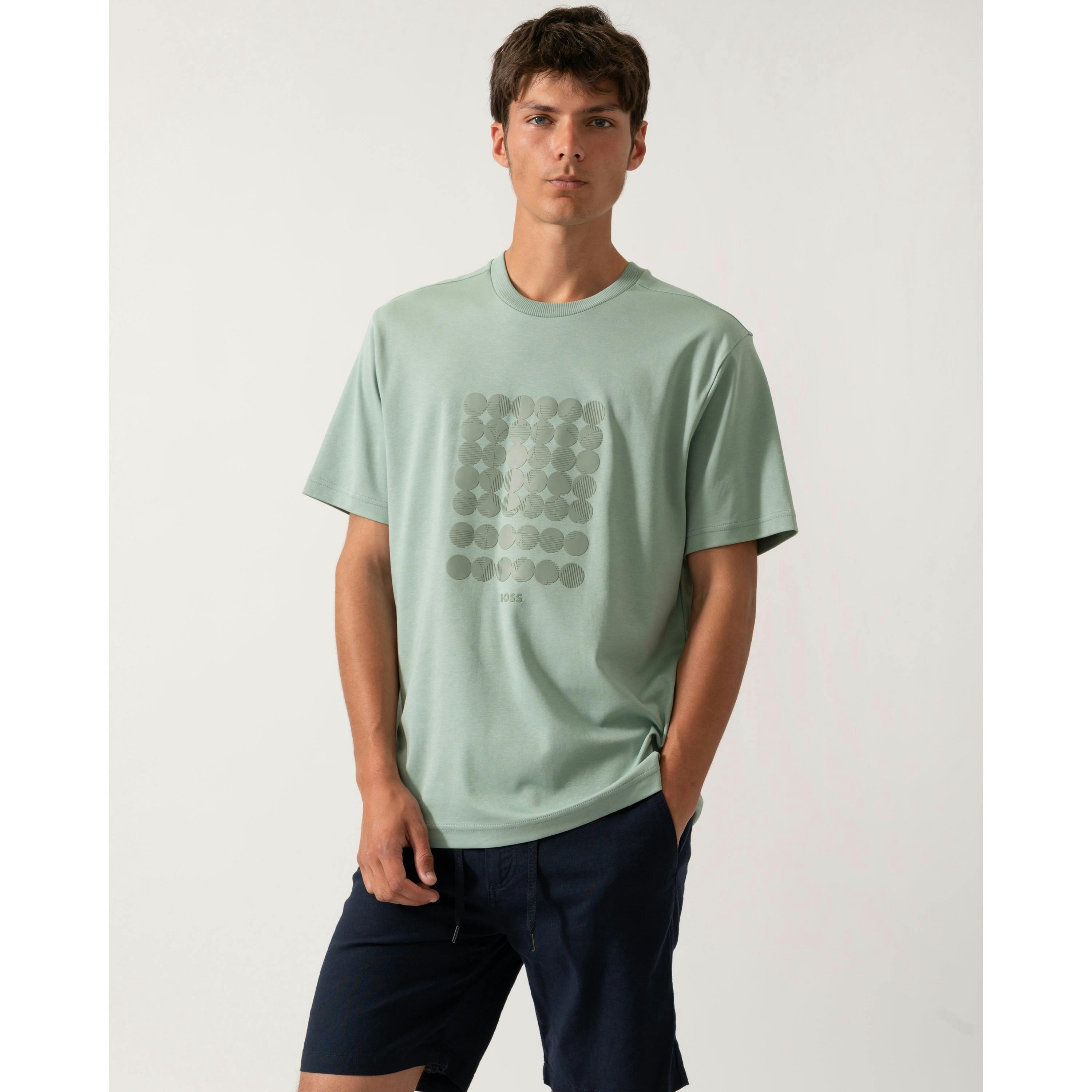 Hugo Boss Circle Artwork T-Shirt  in Blue , view 1 of 4
