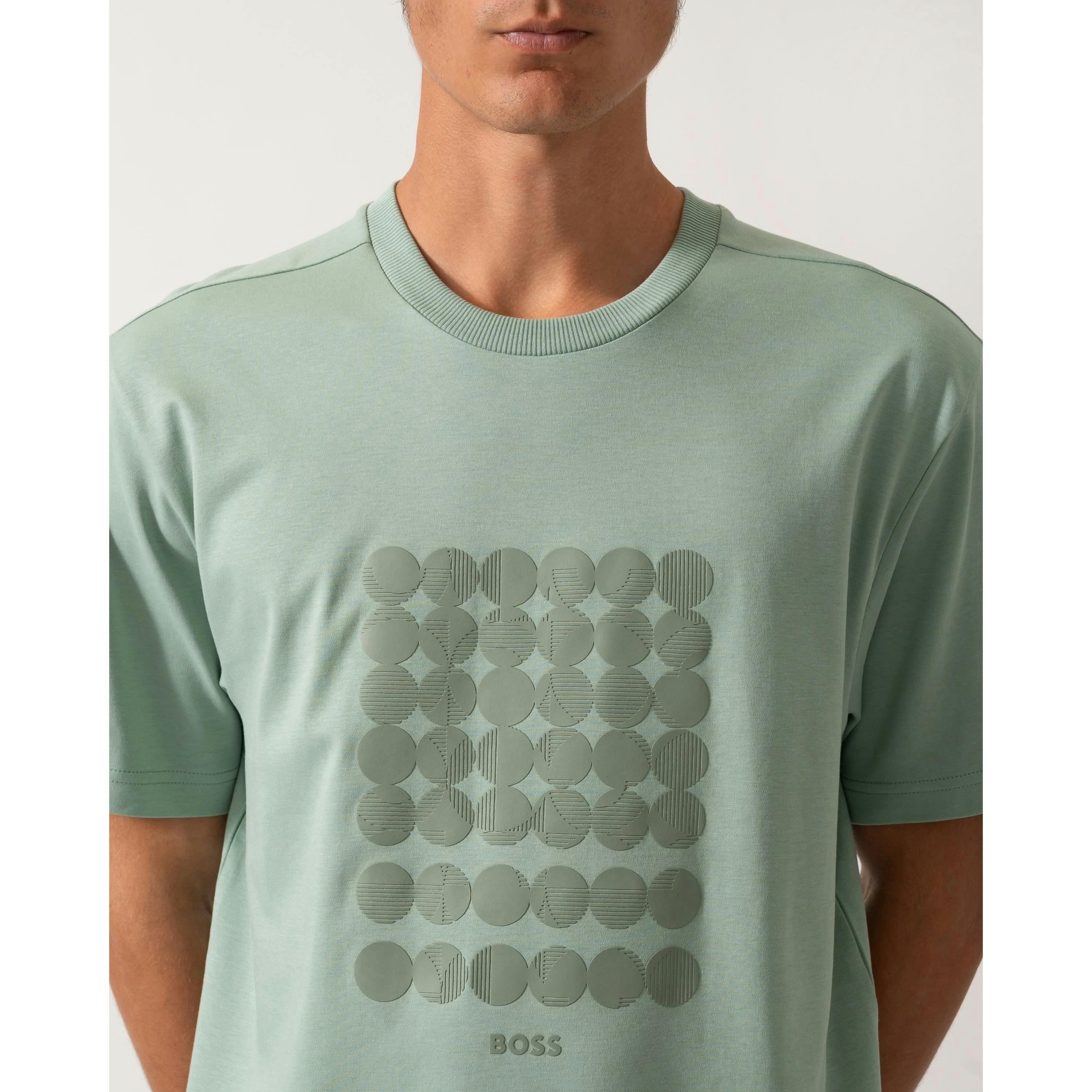 Hugo Boss Circle Artwork T-Shirt  in Blue , view 3 of 4