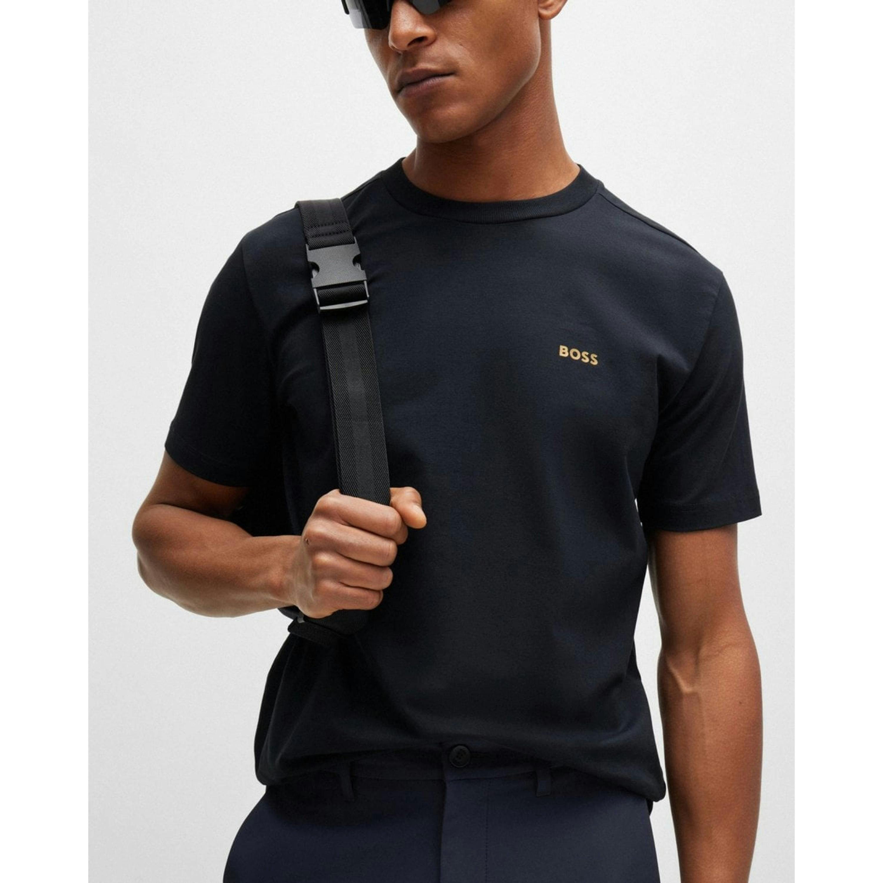 Hugo Boss Contrast Logo T-Shirt  in Black , view 3 of 4