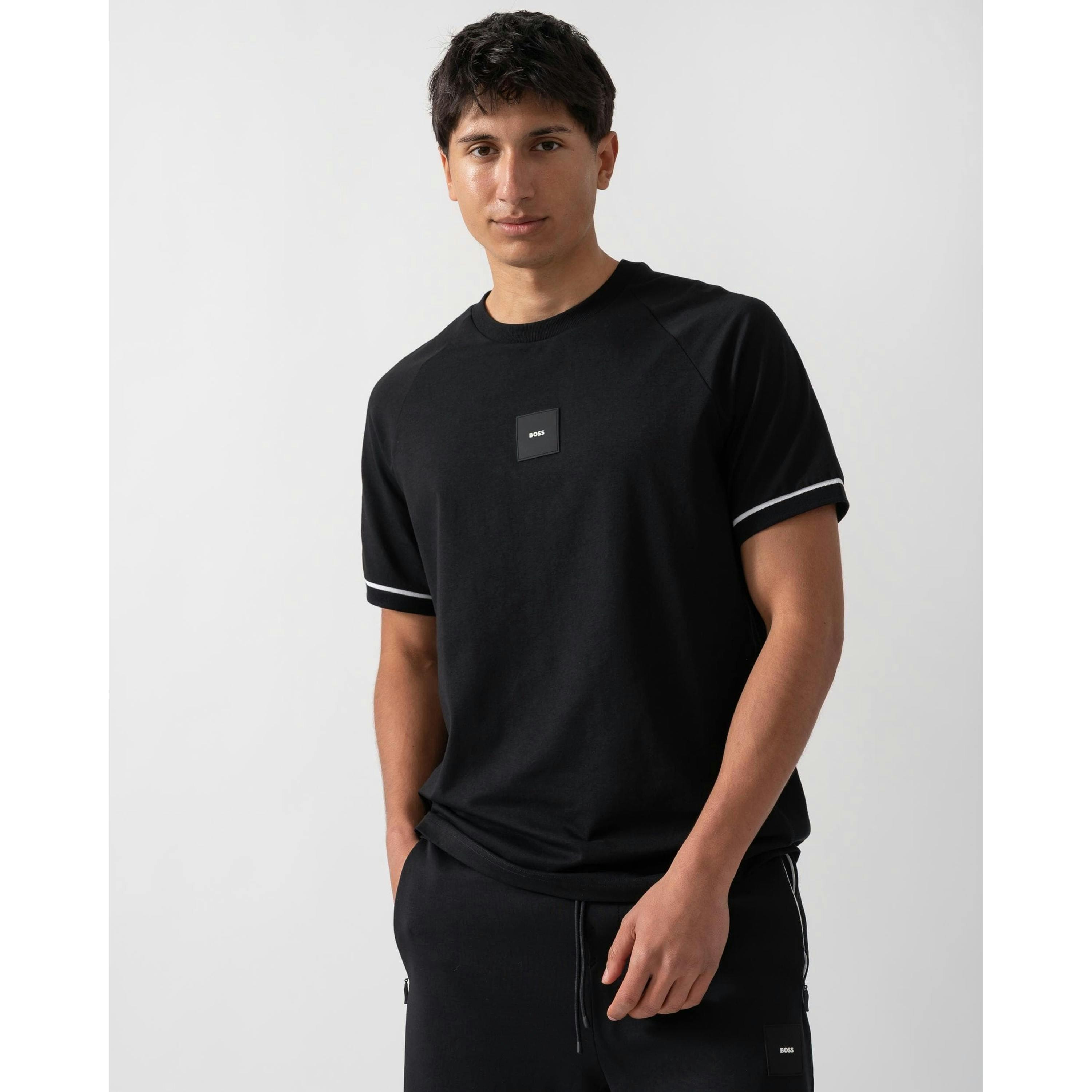 Hugo Boss Rib T-Shirt  in Black , view 1 of 4