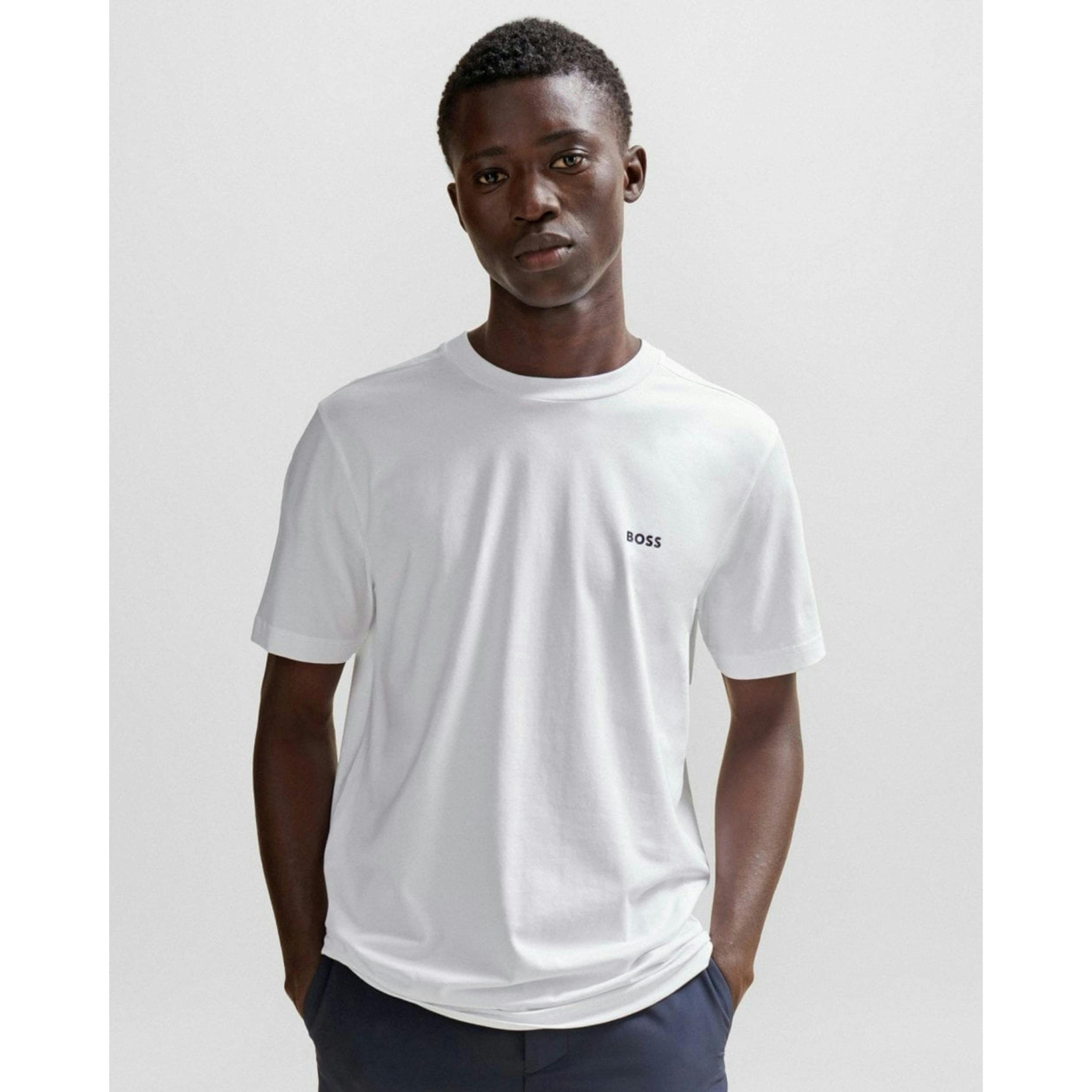 Hugo Boss Contrast Logo T-Shirt  in White , view 1 of 4