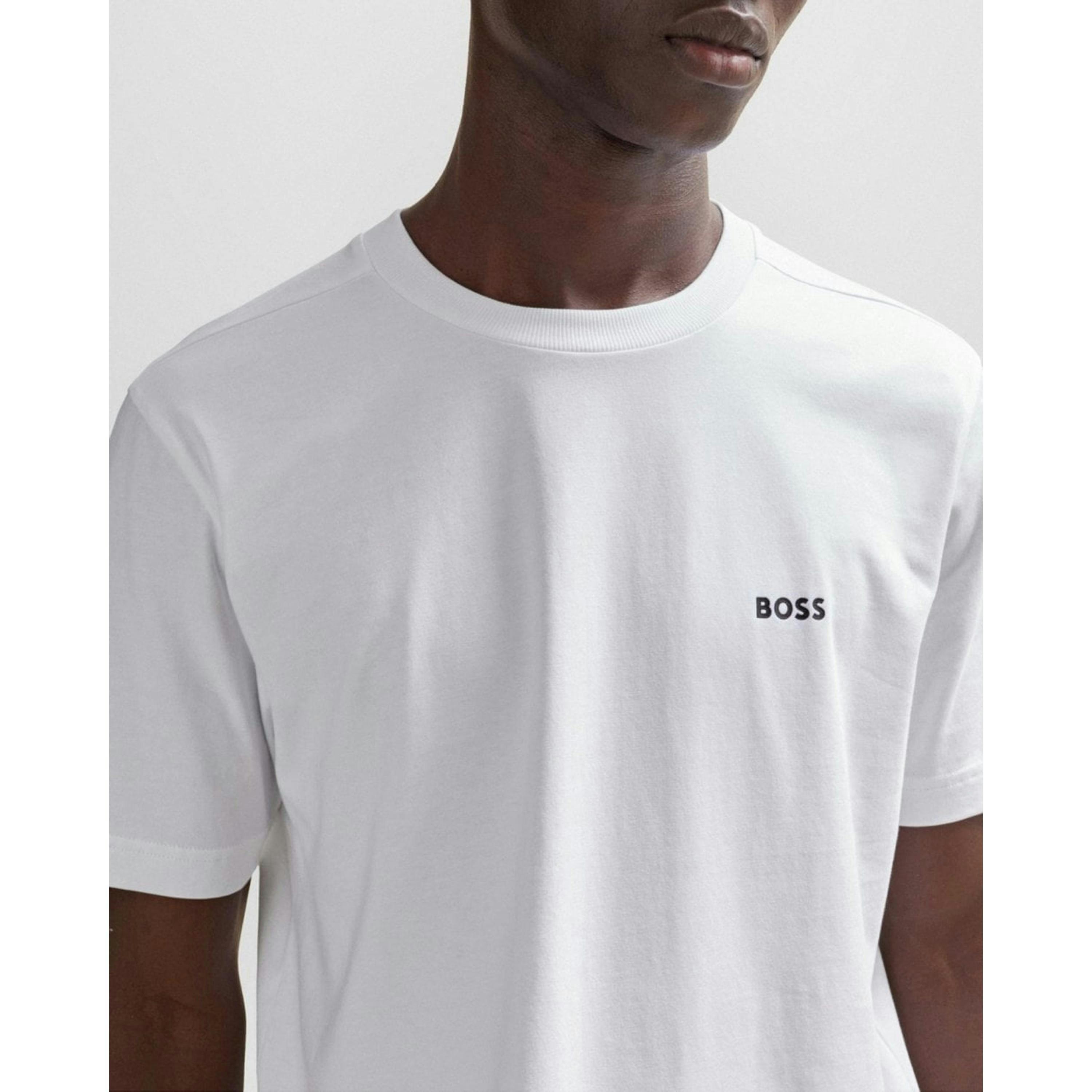 Hugo Boss Contrast Logo T-Shirt  in White , view 3 of 4