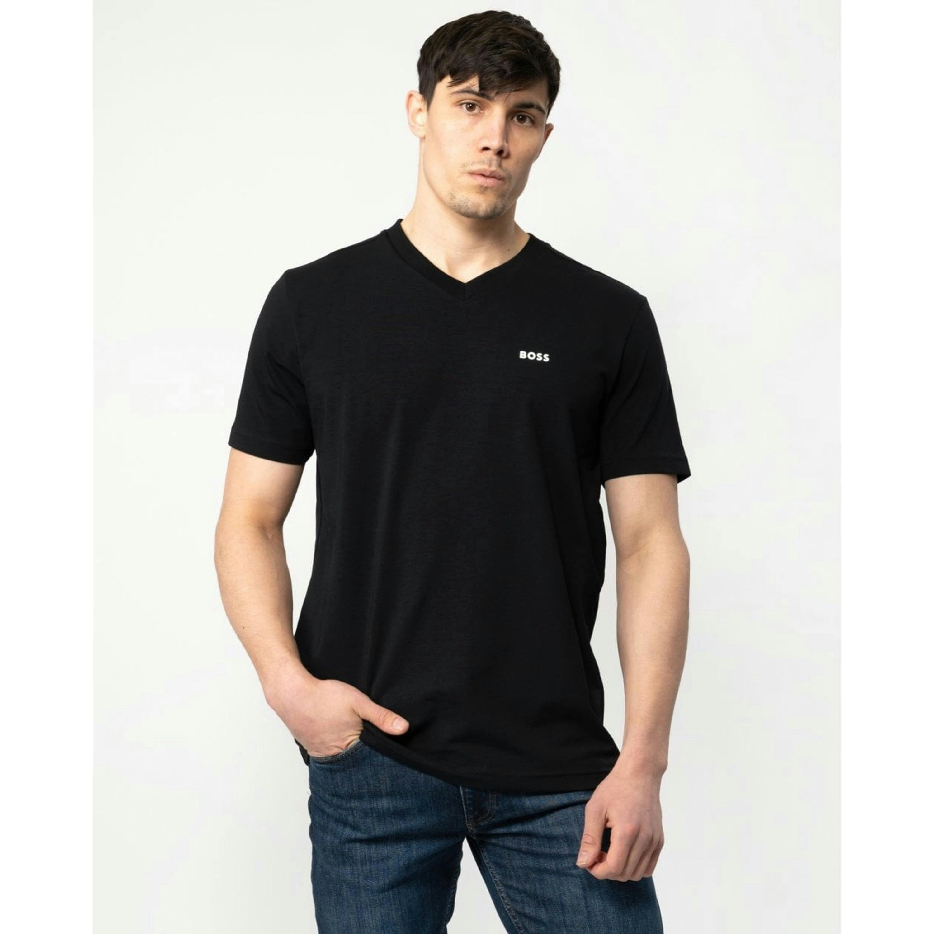 Hugo Boss V-Neck T-Shirt  in Black , view 1 of 4