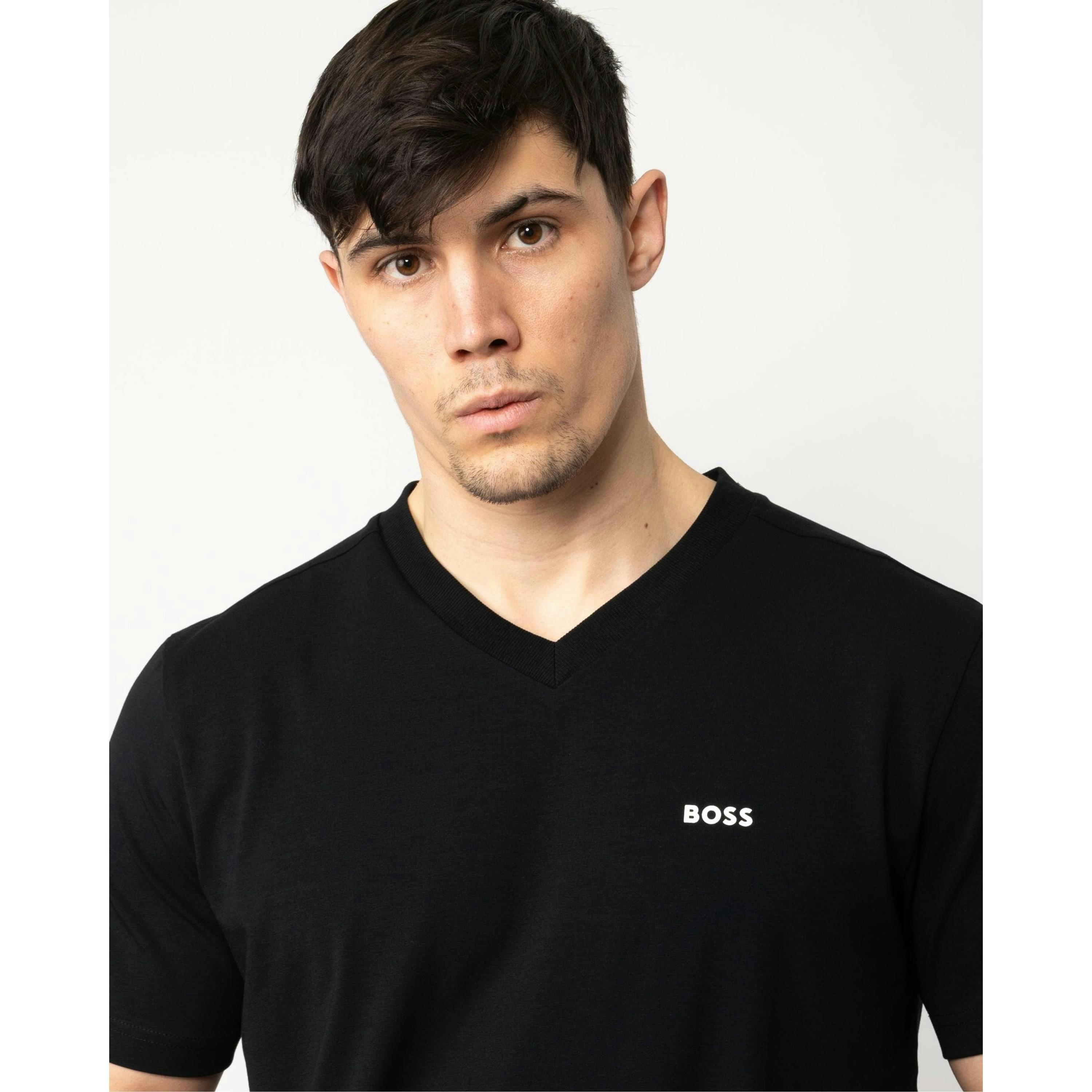 Hugo Boss V-Neck T-Shirt  in Black , view 3 of 4