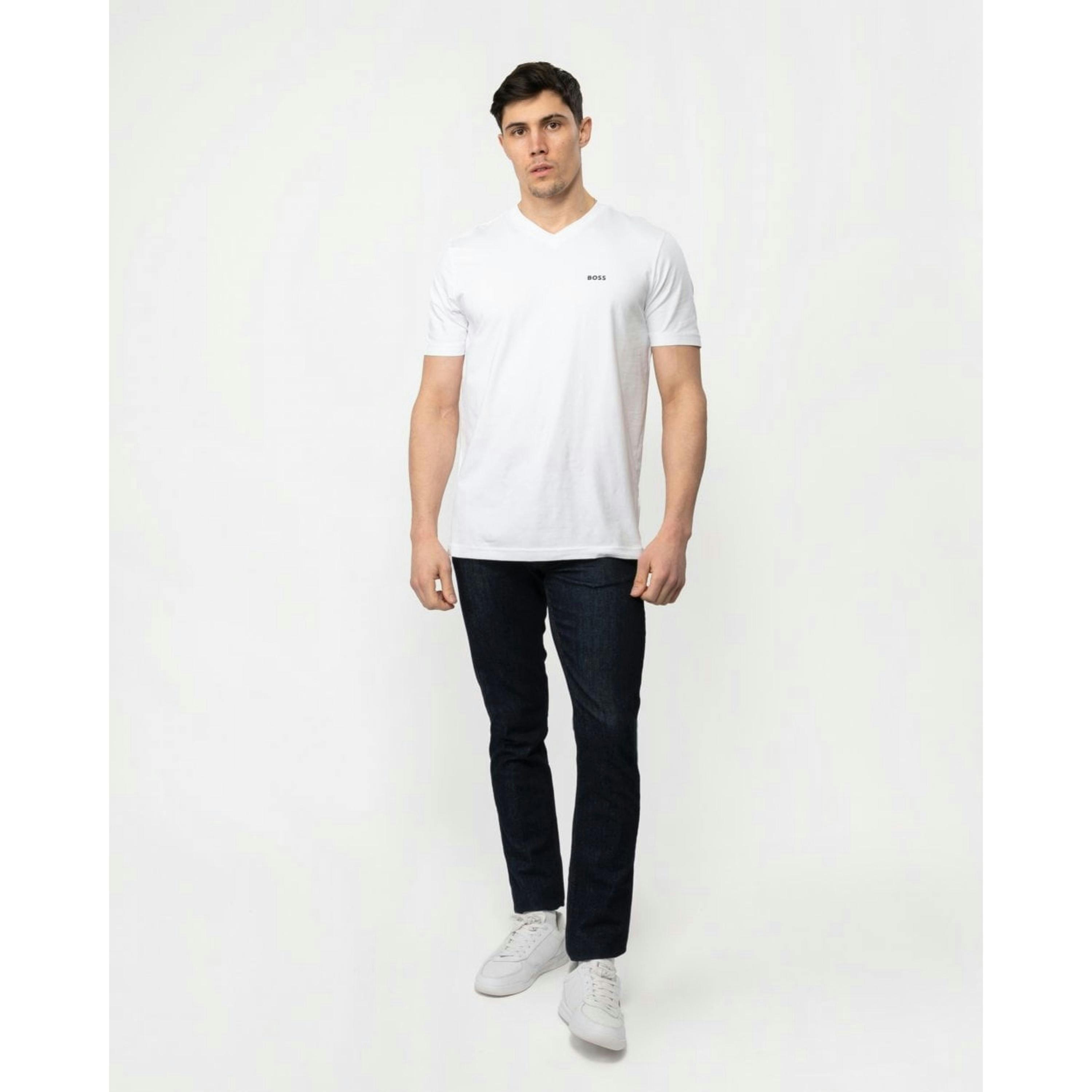 Hugo Boss V-Neck T-Shirt  in White , view 4 of 4