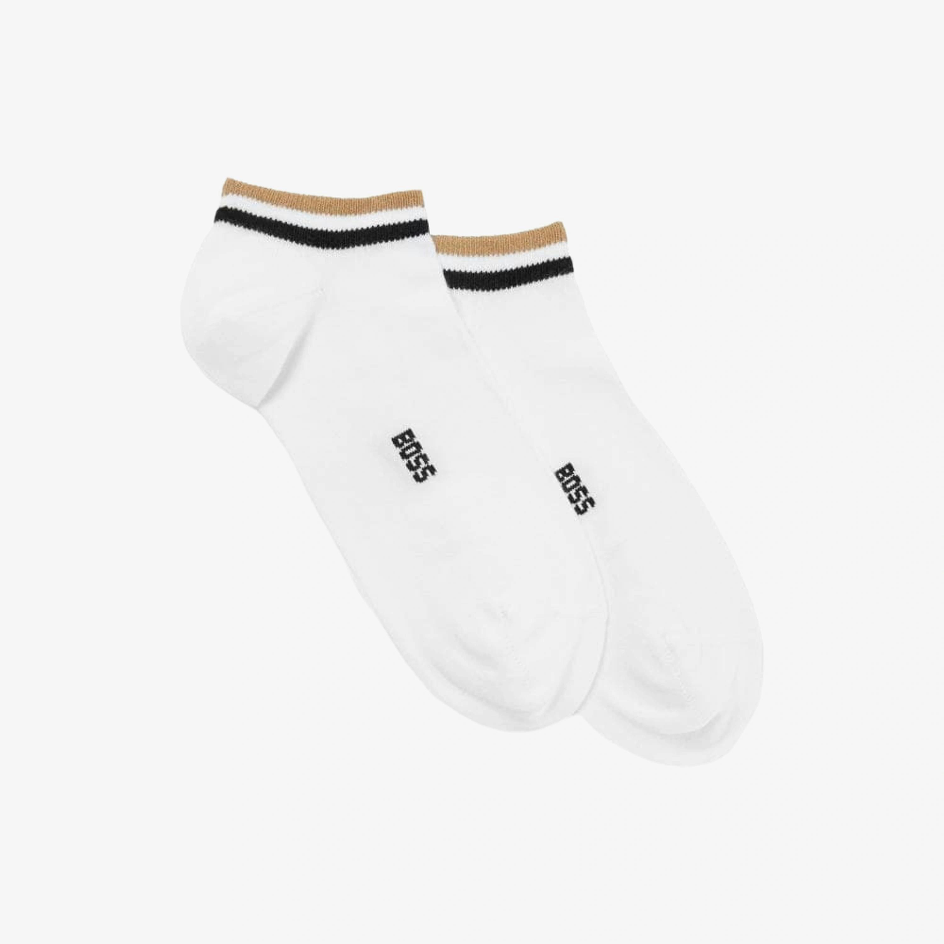 Hugo Boss Stripe Trainer Socks  in White , view 1 of 3