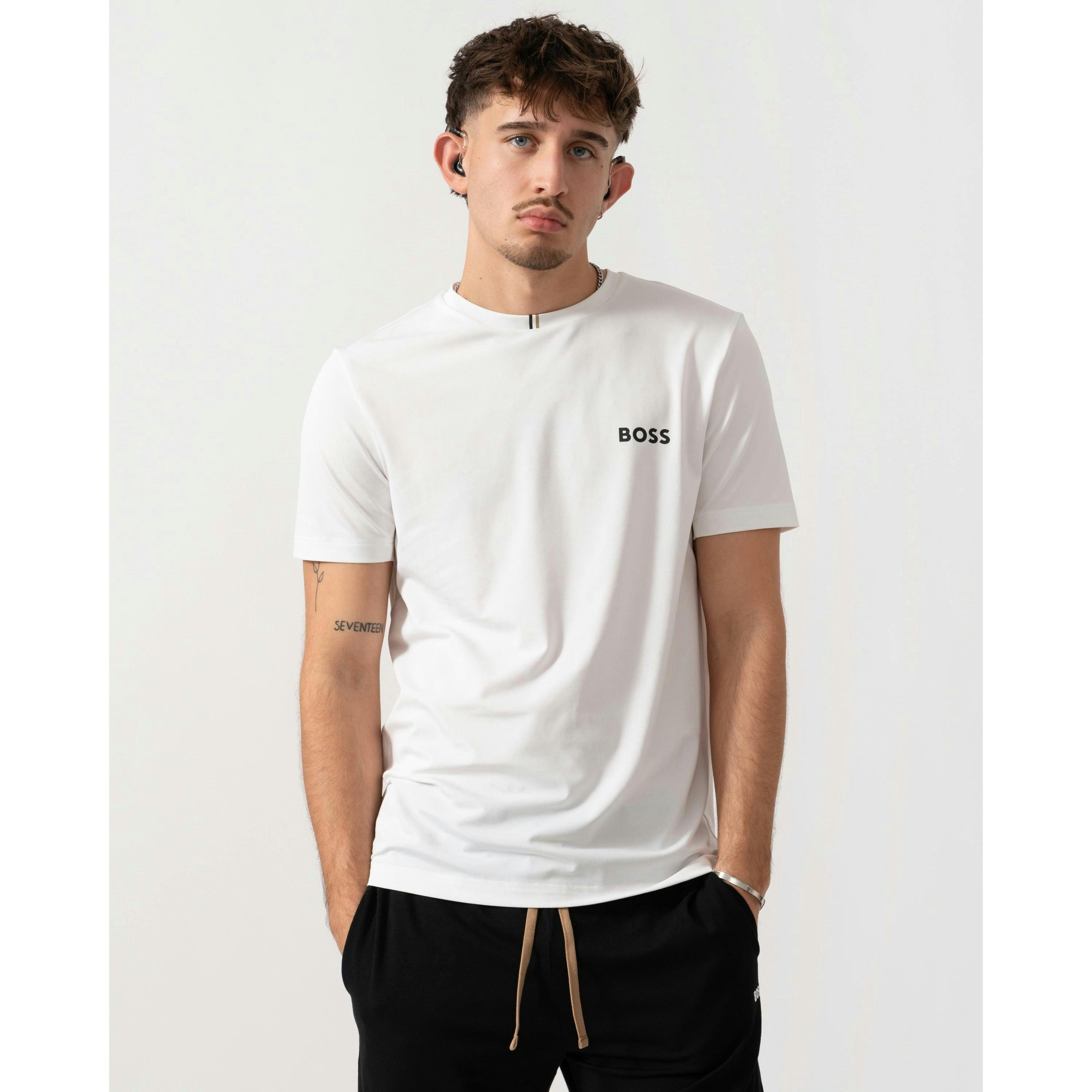 Hugo Boss Piqué T-Shirt  in White , view 1 of 4