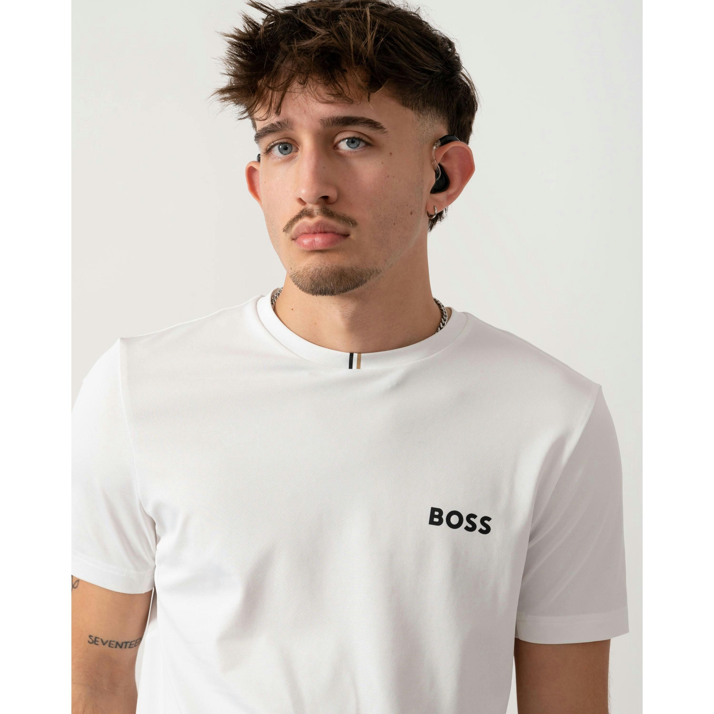 Hugo Boss Piqué T-Shirt  in White , view 3 of 4