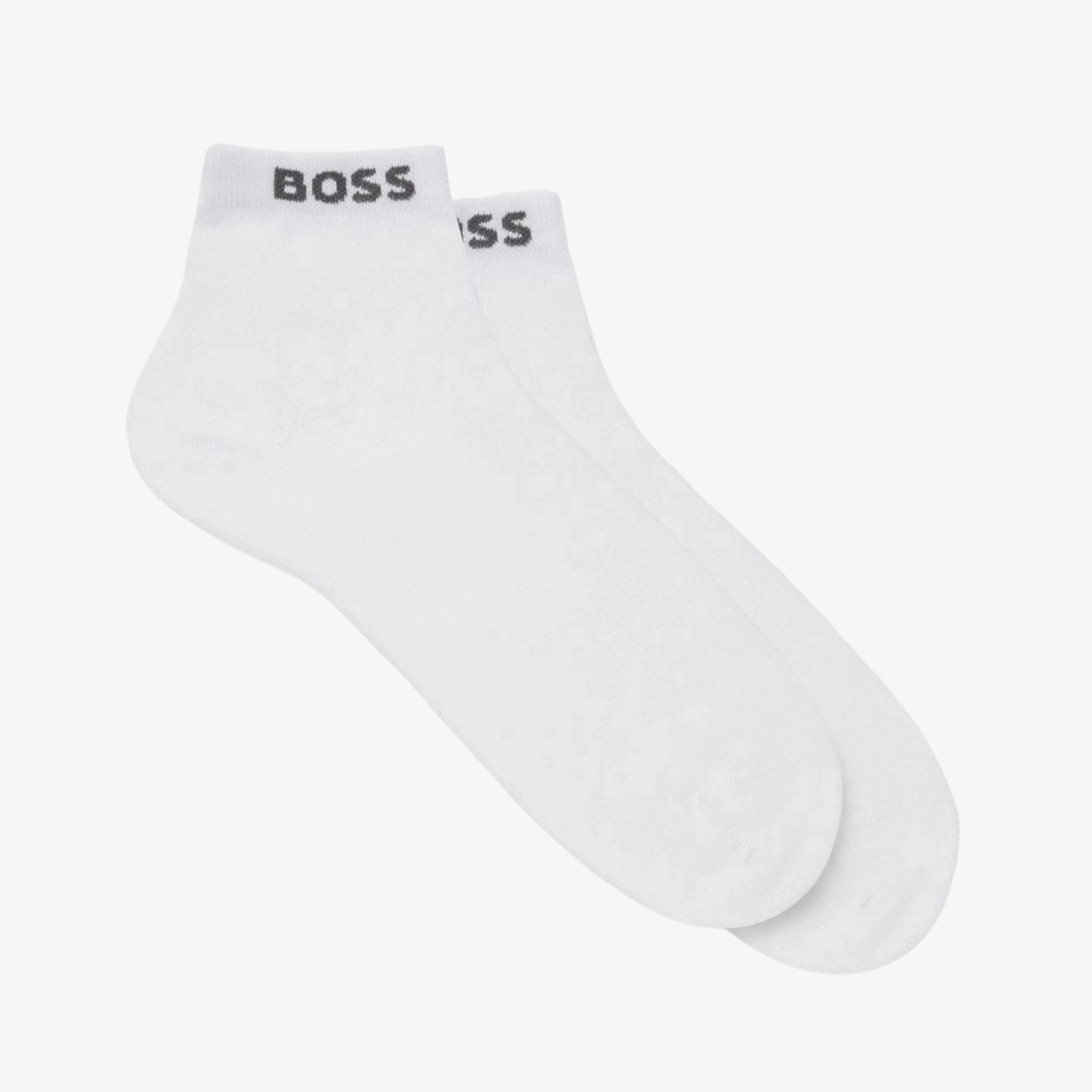 Hugo Boss Logo Cuffs Socks  in White , view 1 of 3
