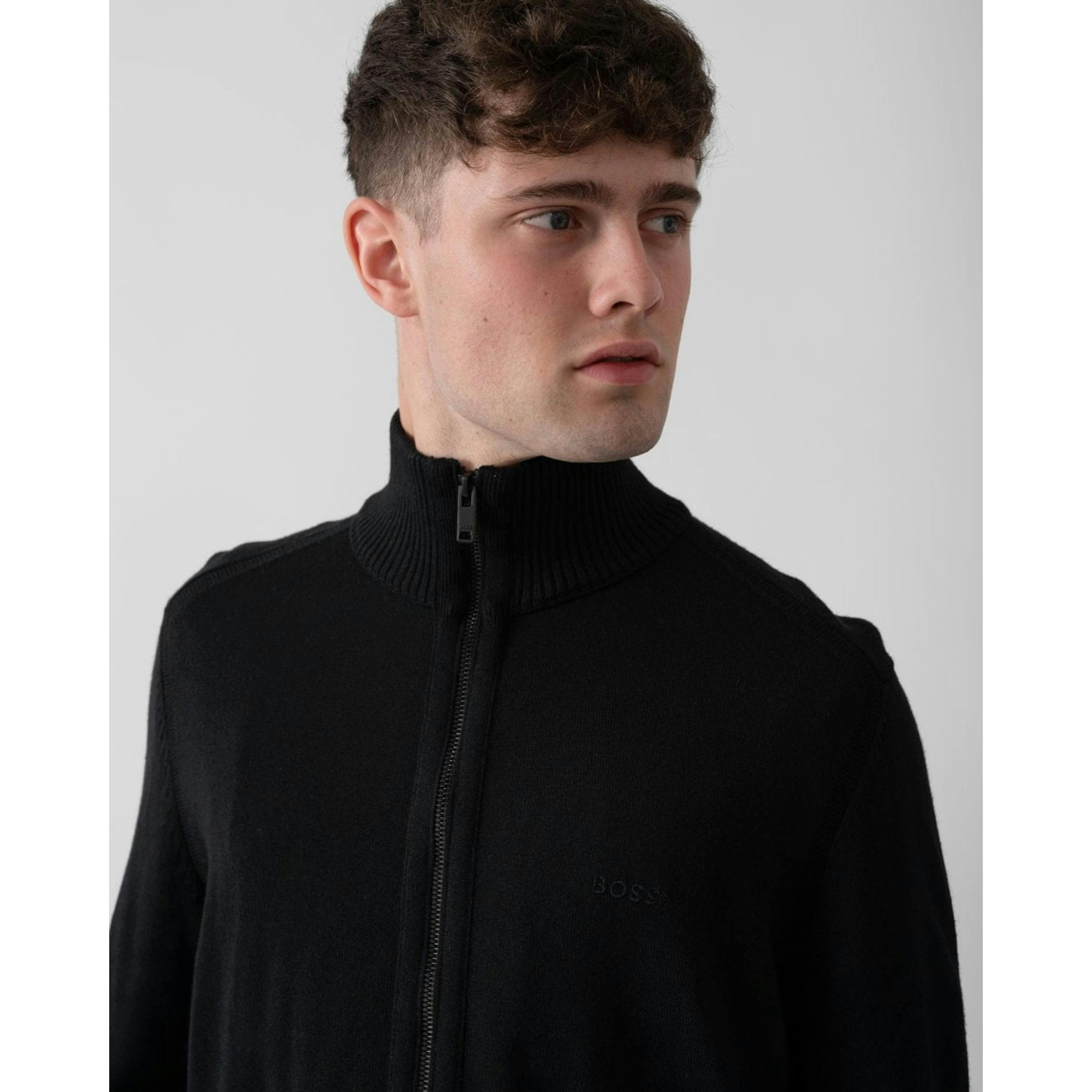 Hugo Boss Funnel Neck Jumper  in Black , view 3 of 4