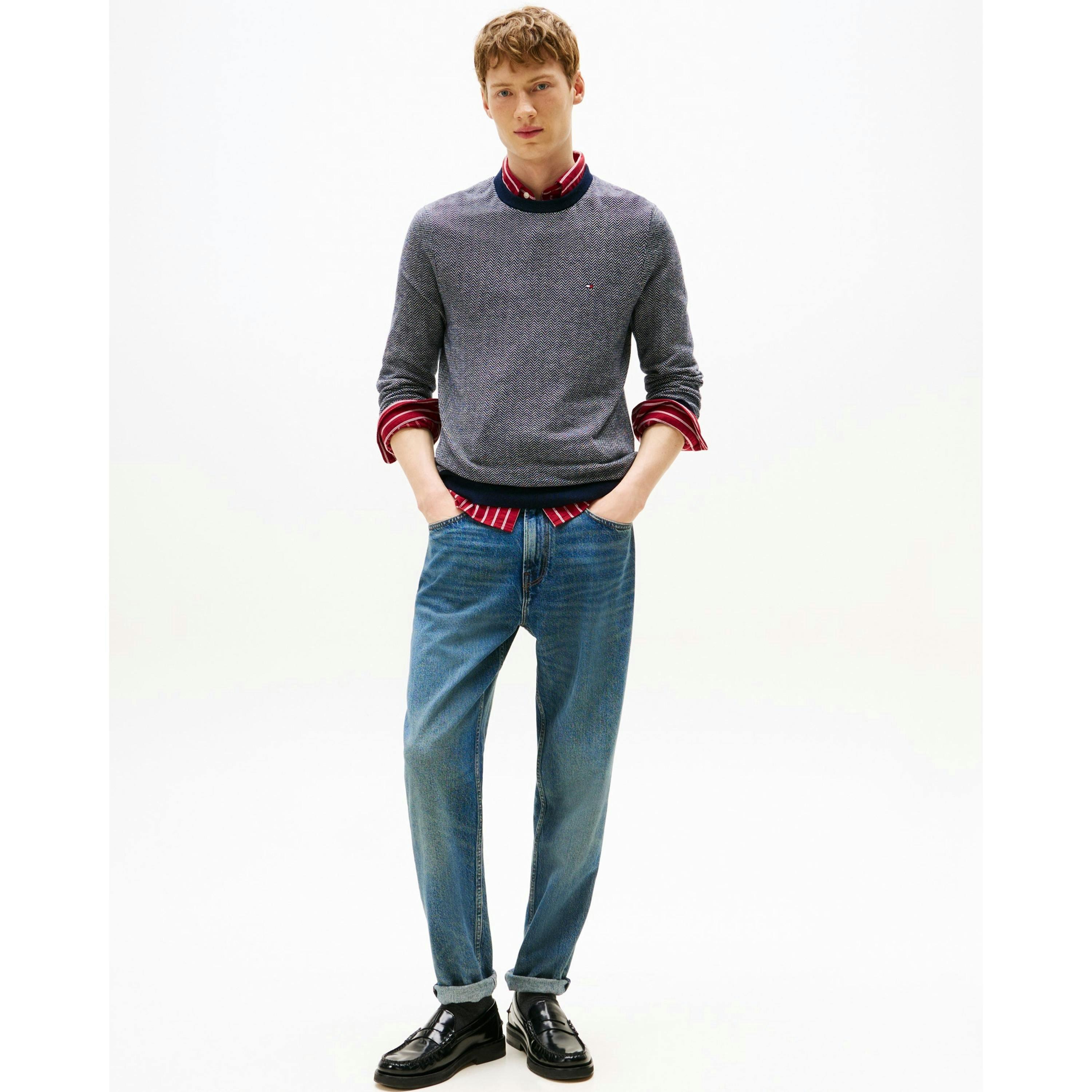 Tommy Hilfiger Herringbone Jumper  in Grey , view 5 of 5